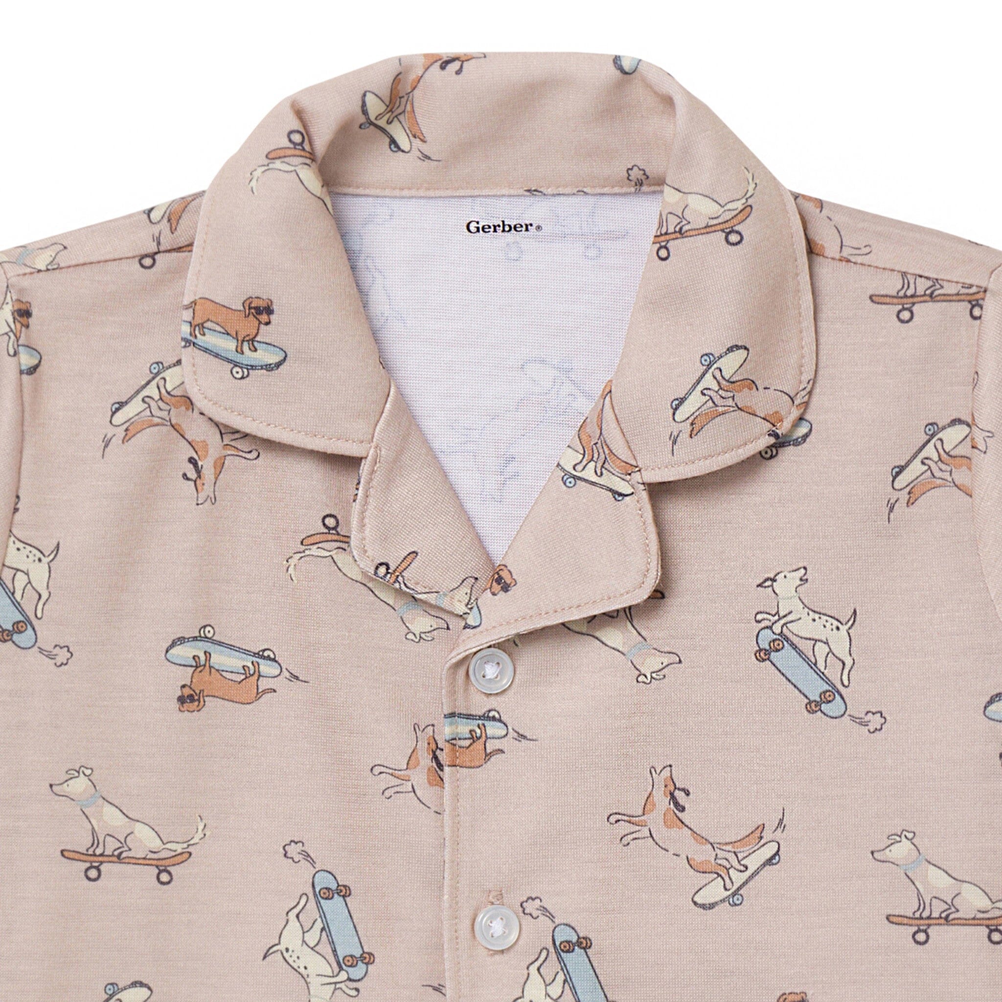 2-Piece Infant & Toddler Boys Dog Button Up Pajama Set - Image 6
