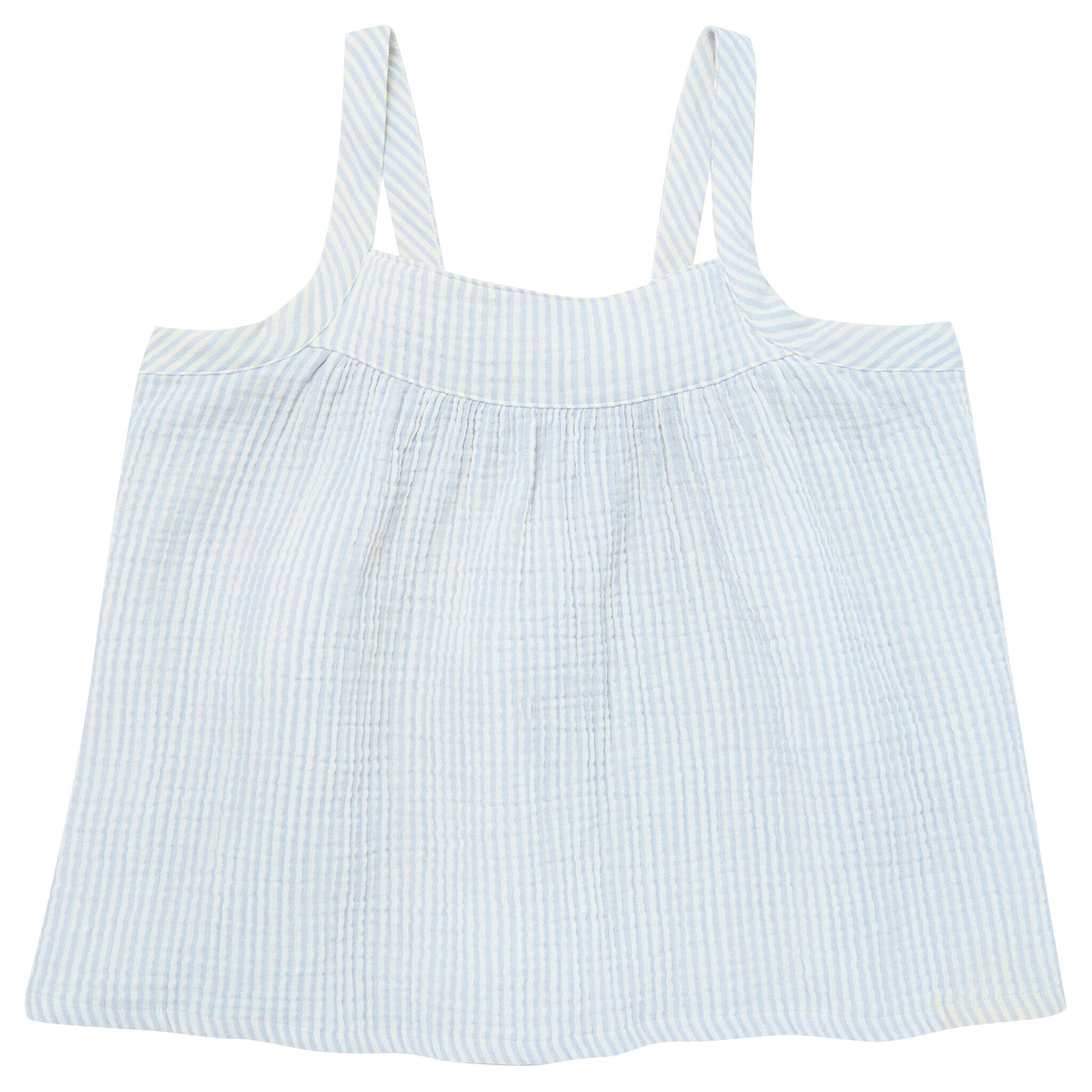 2-Piece Womens Light Blue Stripe Cropped Pants Set - Image 4