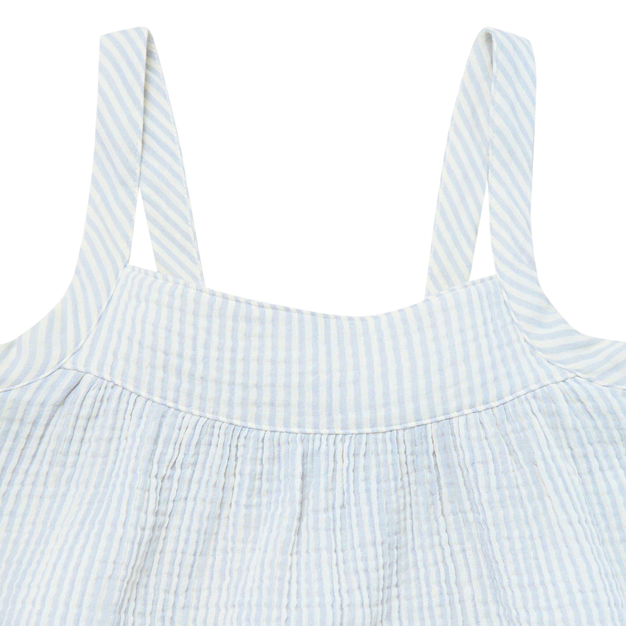 2-Piece Womens Light Blue Stripe Cropped Pants Set - Image 5