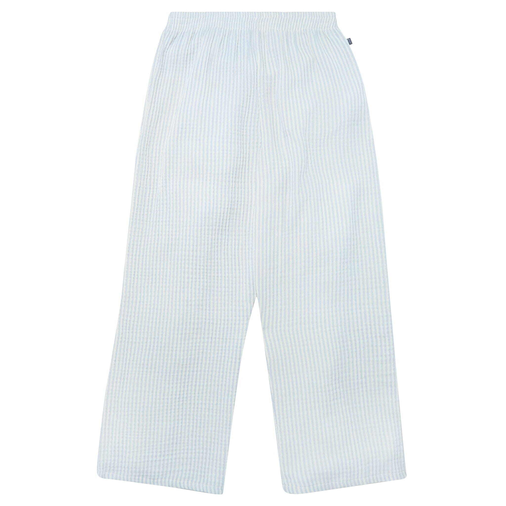 2-Piece Womens Light Blue Stripe Cropped Pants Set - Image 6