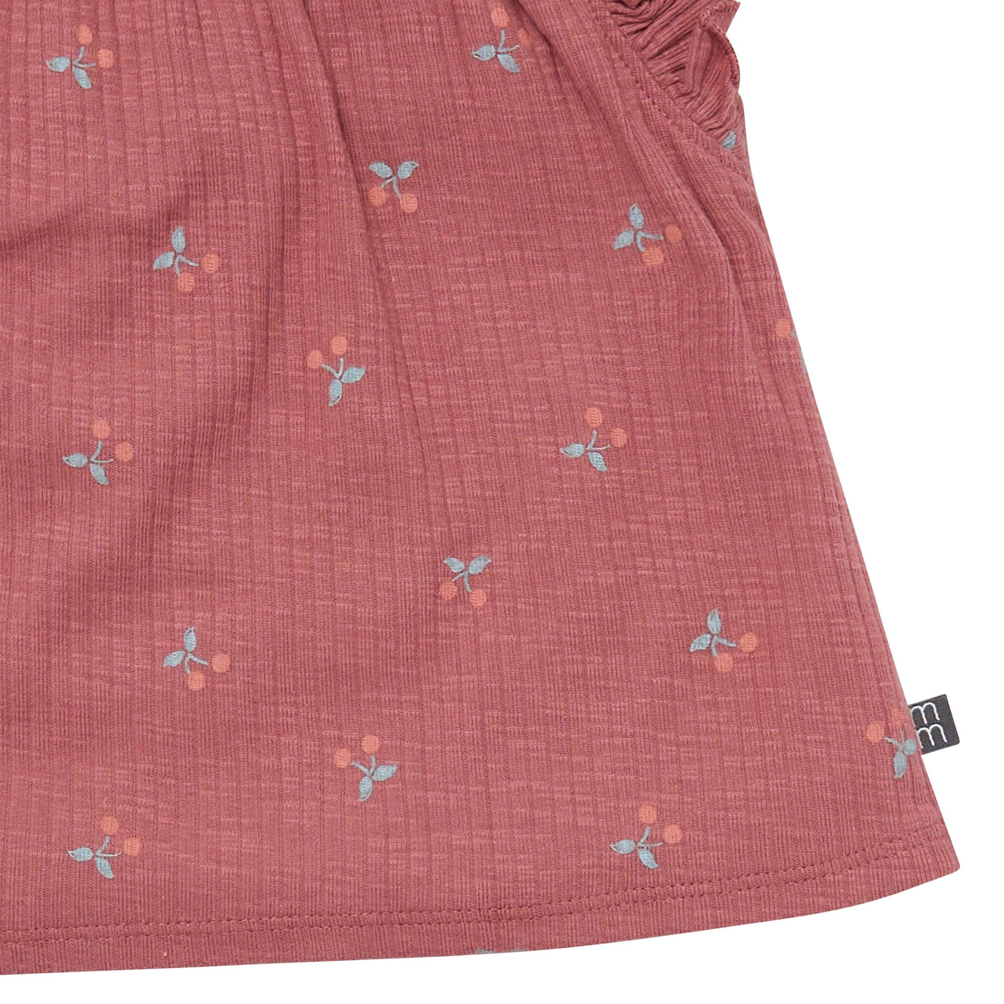 4-Piece Infant & Toddler Girls Rose Cherries Flutter Sleeve Tops and Shorts Set - Image 4