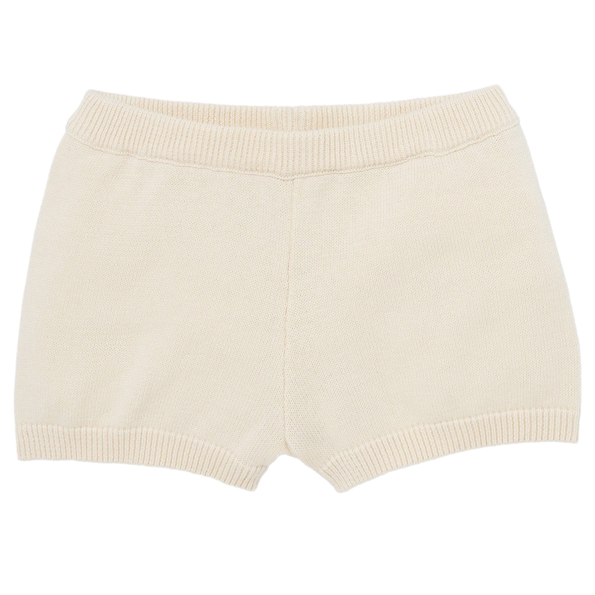 2-Piece Baby Girls Beige Sweater Knit Top and Shorts Set - Image 6