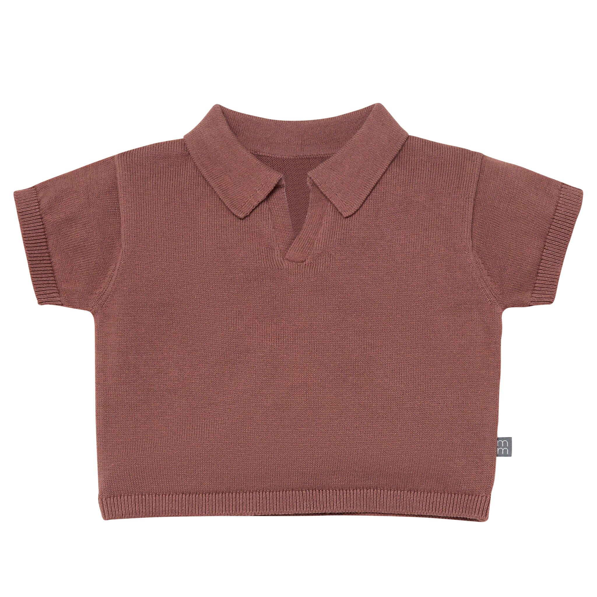 2-Piece Baby Boys Brown Johnny Collar Sweater Knit Set - Image 2
