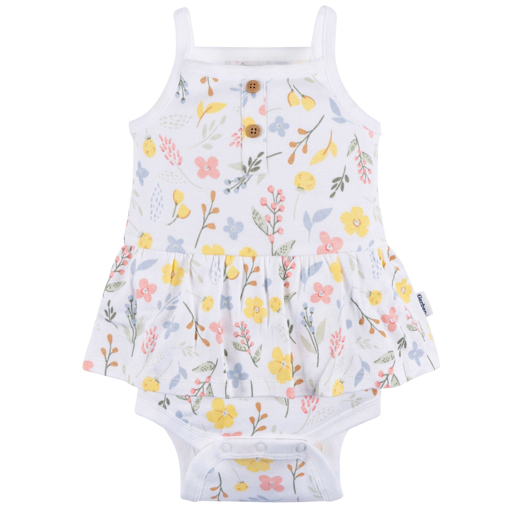4-Pack Baby Girls White Floral Sleeveless Onesies® Bodysuits - Image 5