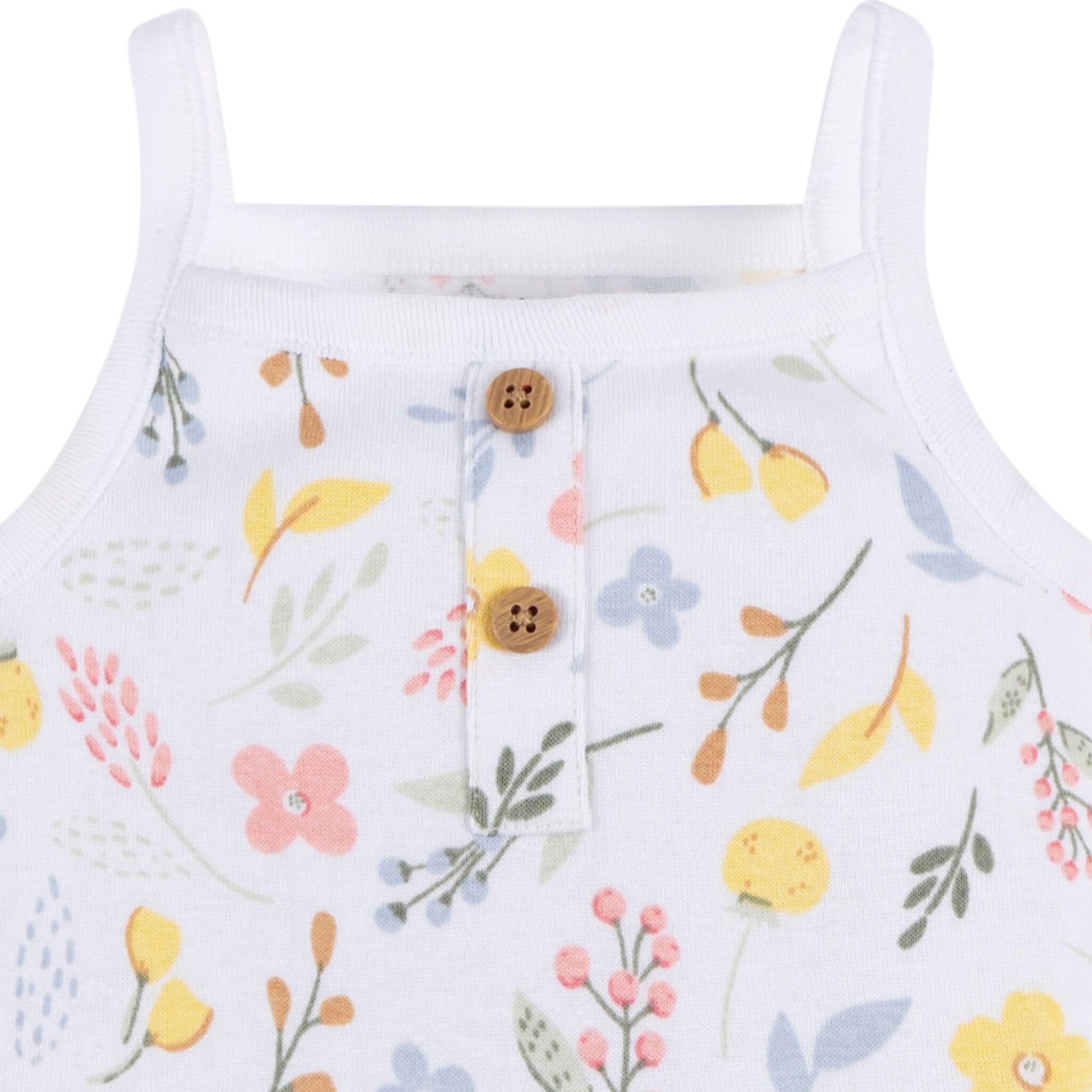 4-Pack Baby Girls White Floral Sleeveless Onesies® Bodysuits - Image 6