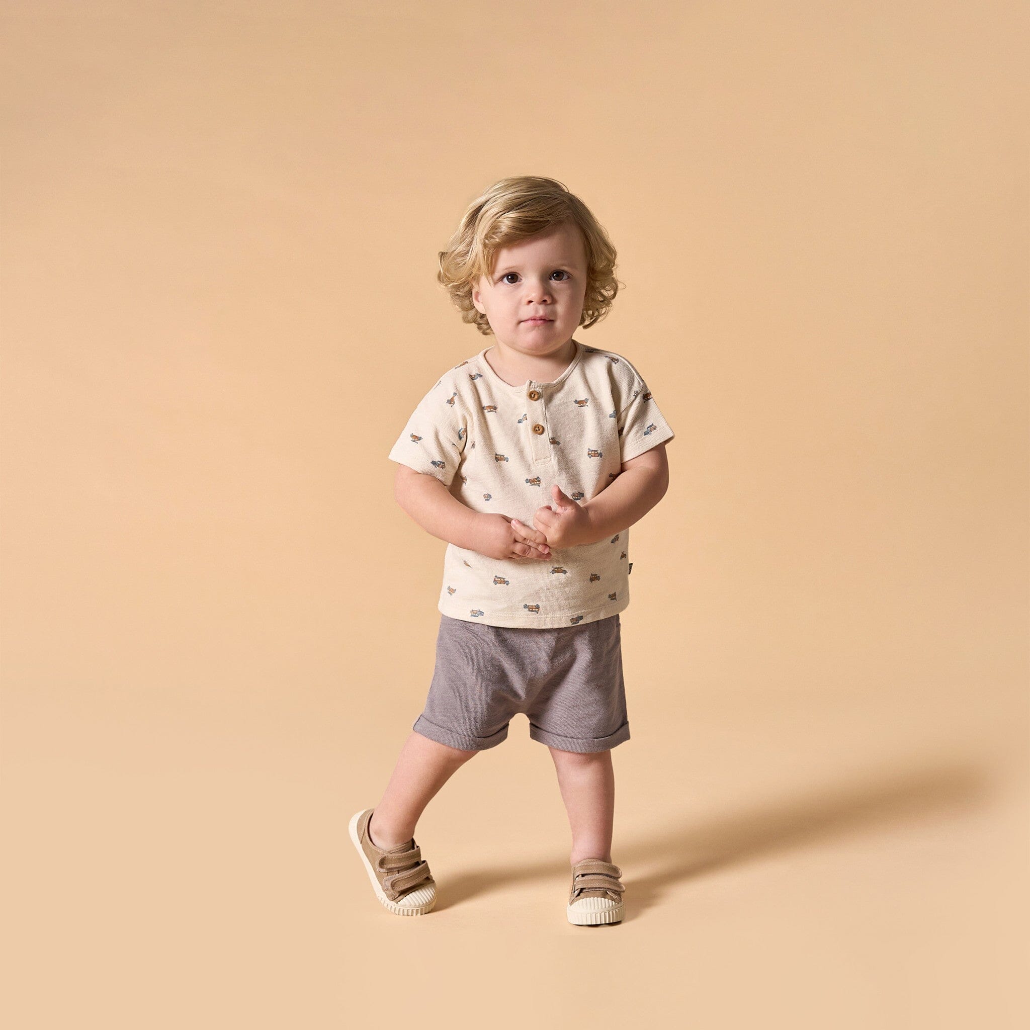 2-Piece Baby Boys Beach Buggys Henley Shirt and Shorts Set - Image 2
