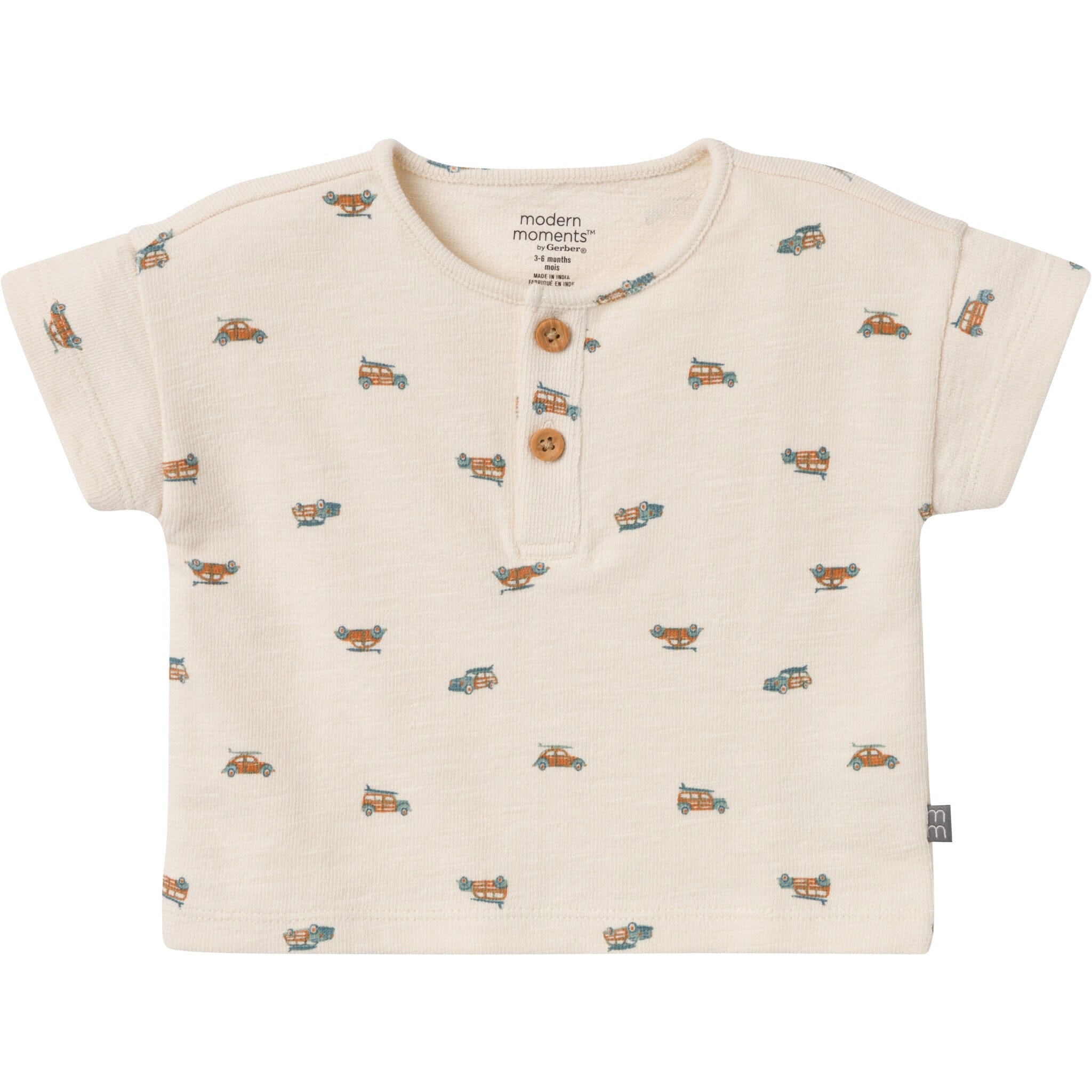 2-Piece Baby Boys Beach Buggys Henley Shirt and Shorts Set - Image 3