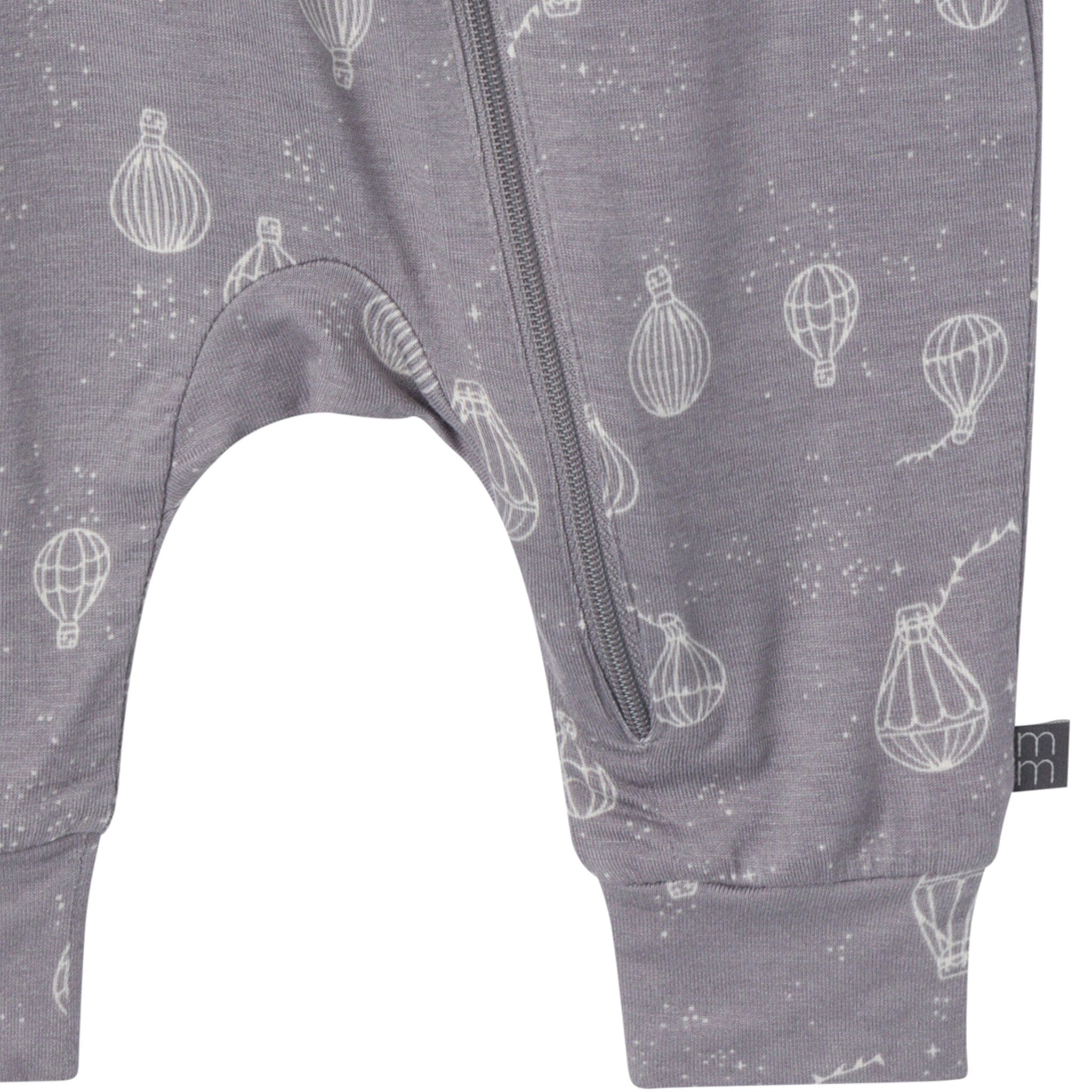 2-Pack Baby Neutral Hot Air Balloon Zip Front Viscose Rompers - Image 4