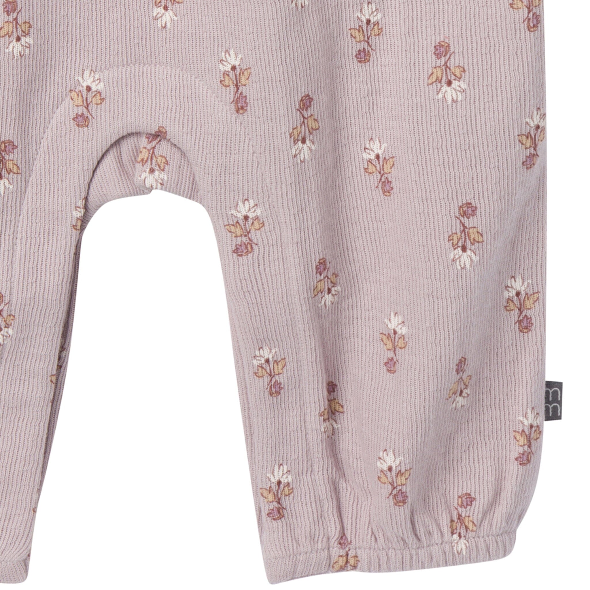 Baby Girls Lilac Stamp Fleur Ruffles Long Leg Romper - Image 6