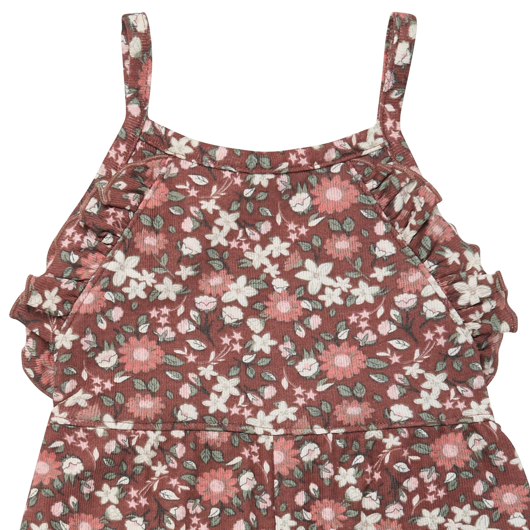 Infant & Toddler Girls Brown Star Floral Ruffle Romper - Image 5