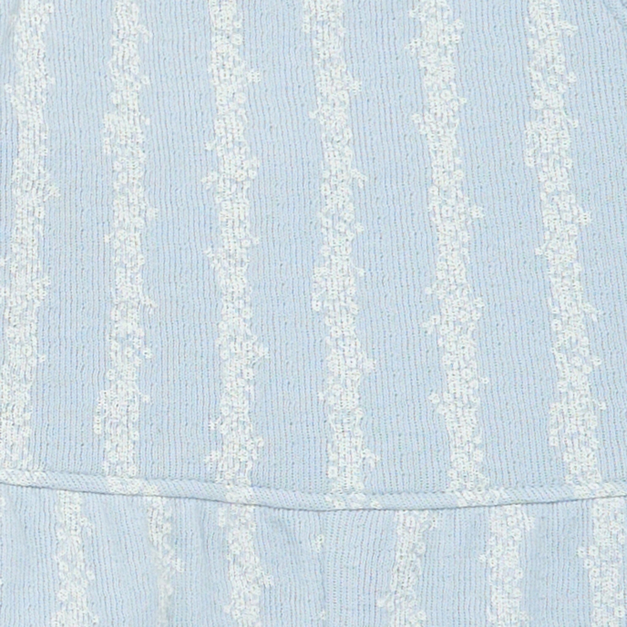 Infant & Toddler Girls Light Blue Mini Flower Stripe Ruffle Romper - Image 4