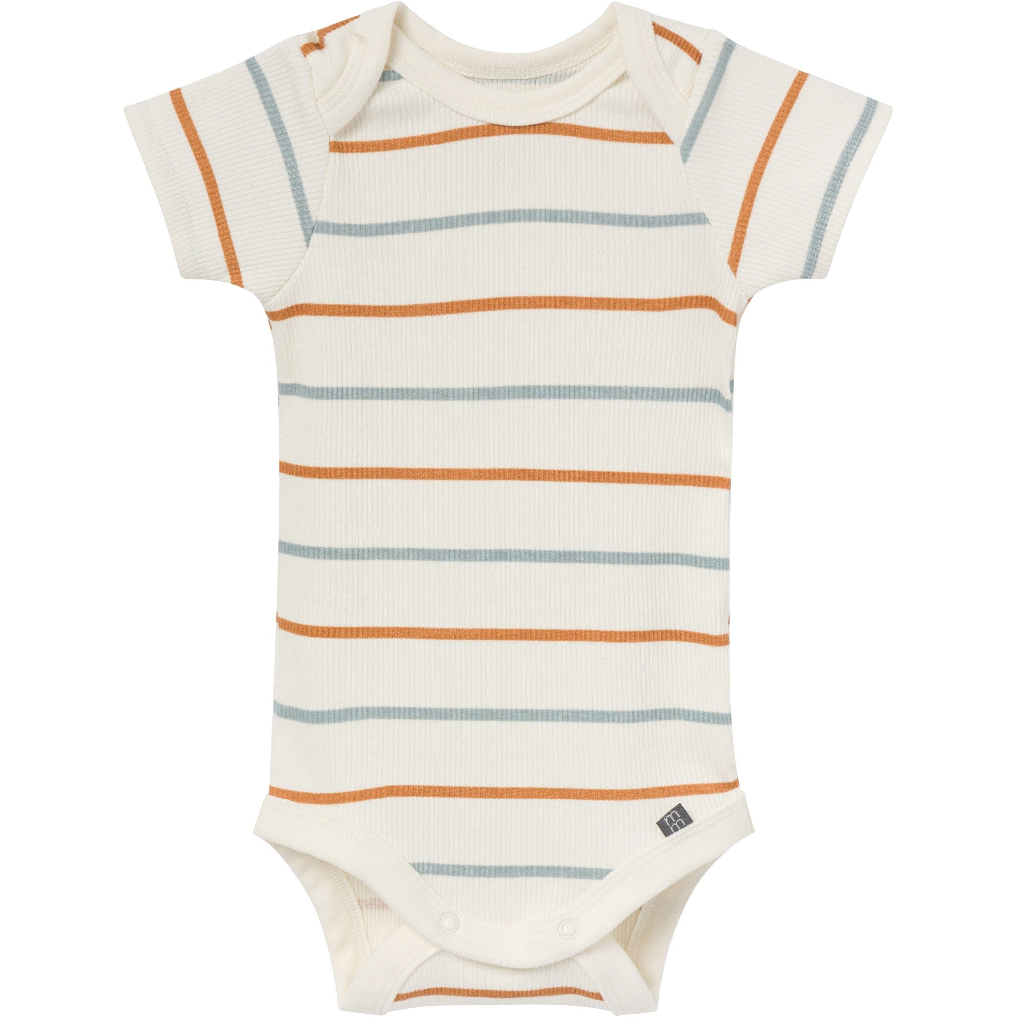 4-Piece Baby Boys Ivory Stripe Short Sleeve Bodysuits and Shorts Set - Image 2