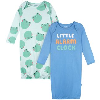 2-Pack Baby Boys Frogs Gowns