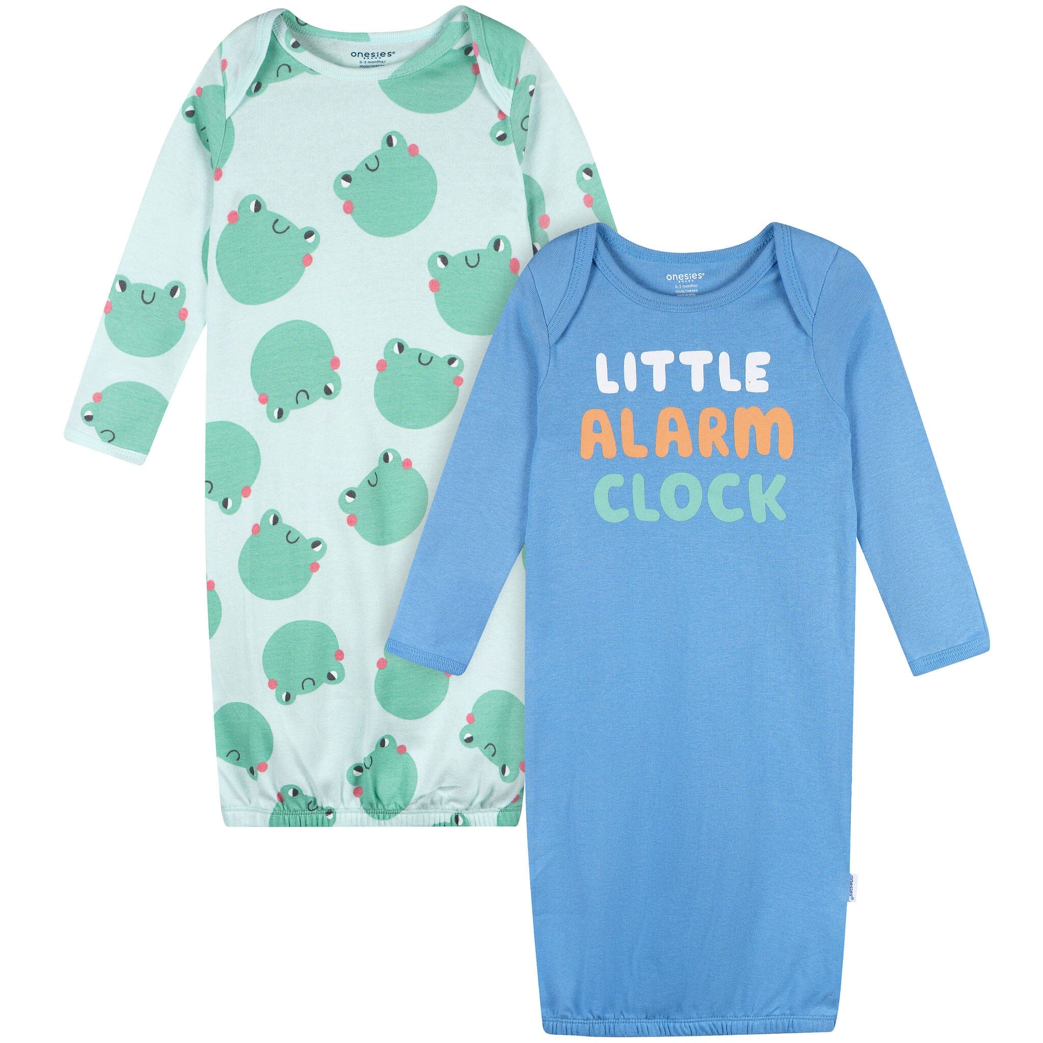 2-Pack Baby Boys Frogs Gowns