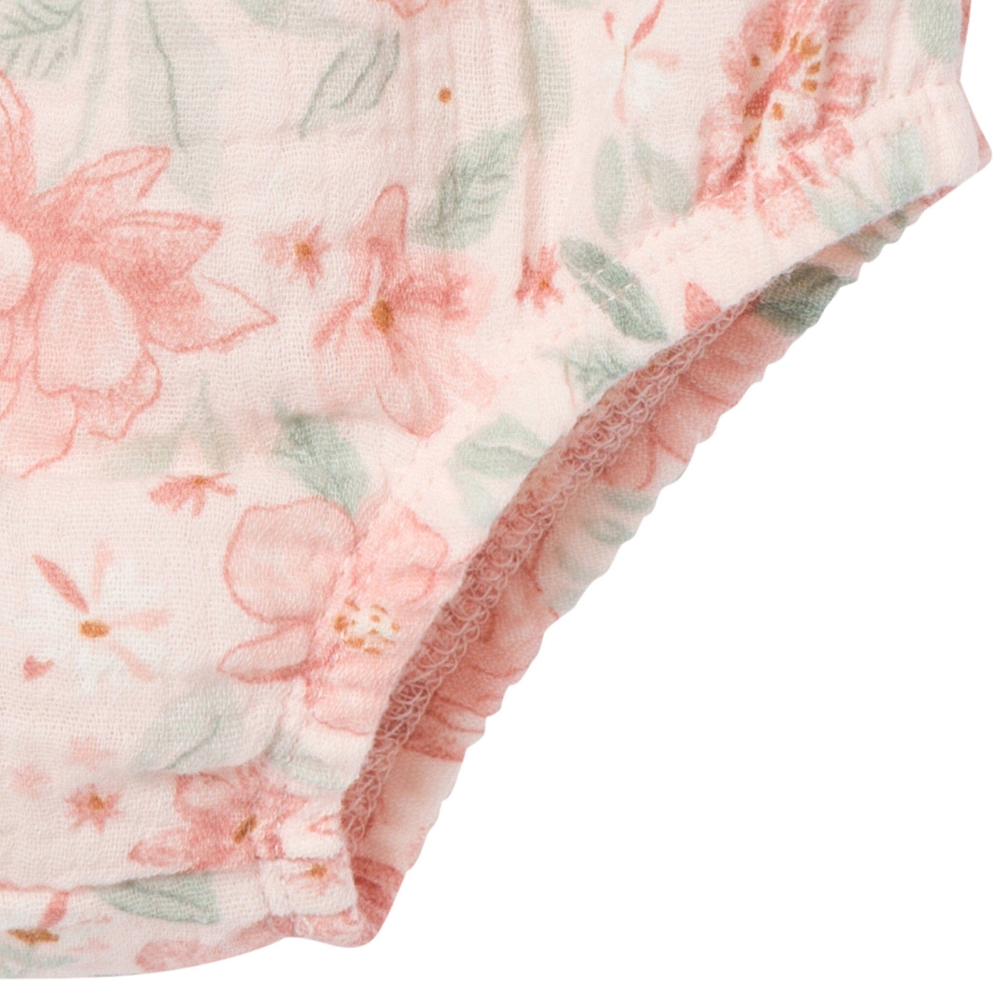 2-Piece Baby Girls Light Rose Watercolor Floral Puffed Sleeve Dress and Diaper Cover - Image 8