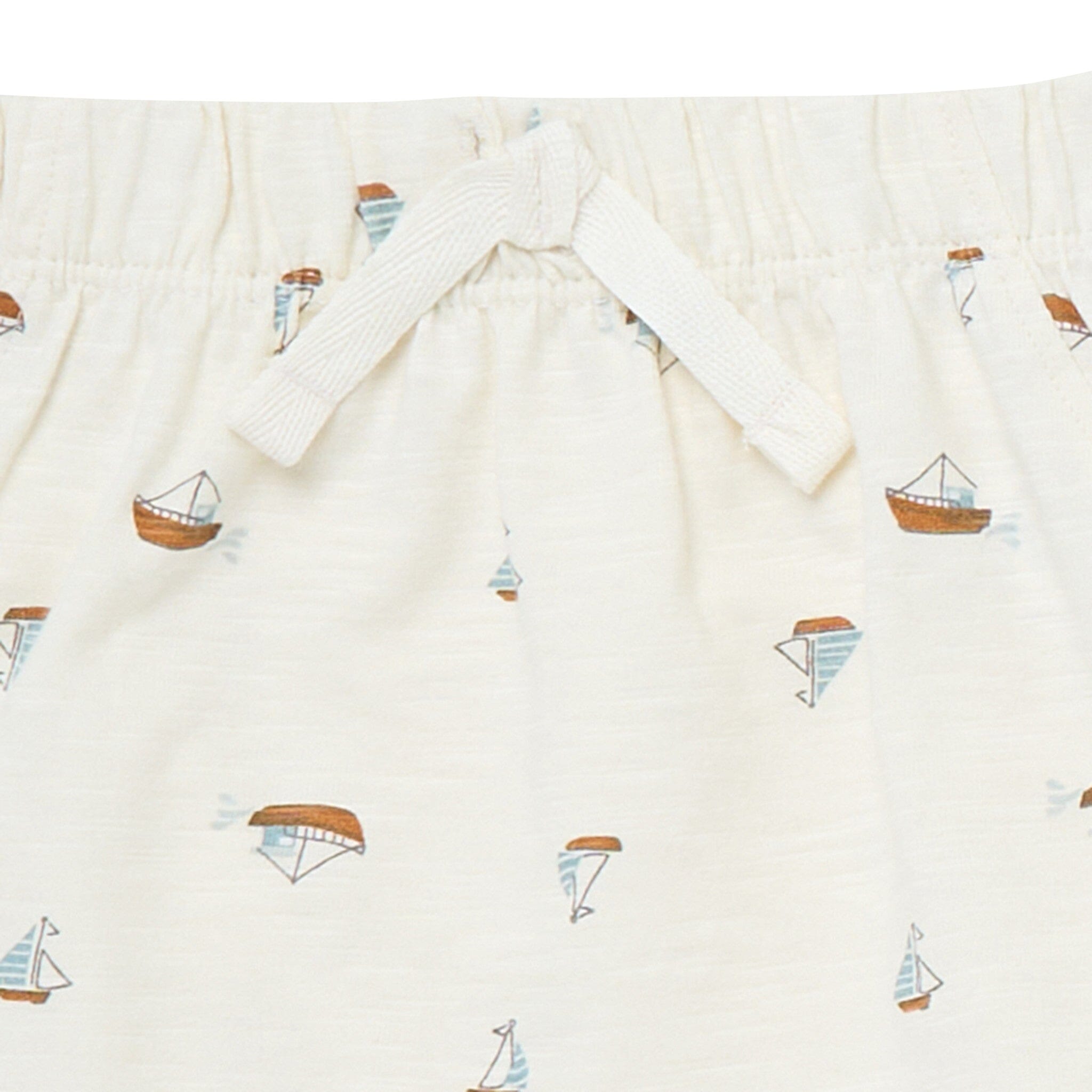 4-Piece Baby Boys Ivory Sailboats Sleeveless Shirts and Shorts Set - Image 6