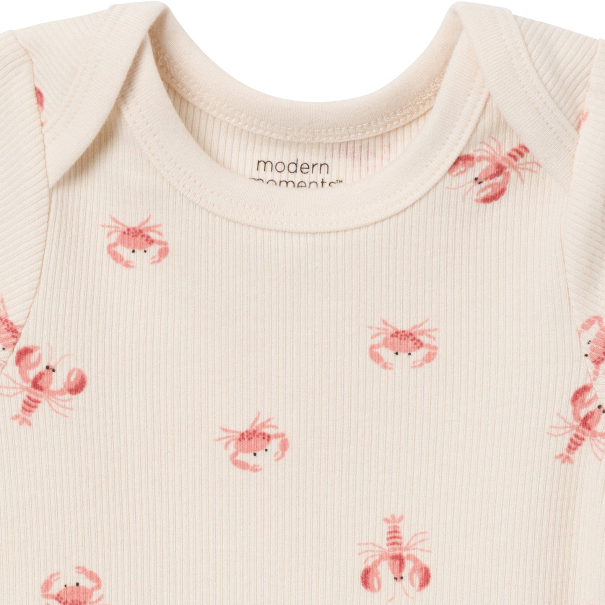 4-Piece Baby Neutral Beige Lobster Short Sleeve Bodysuits and Shorts Set - Image 5