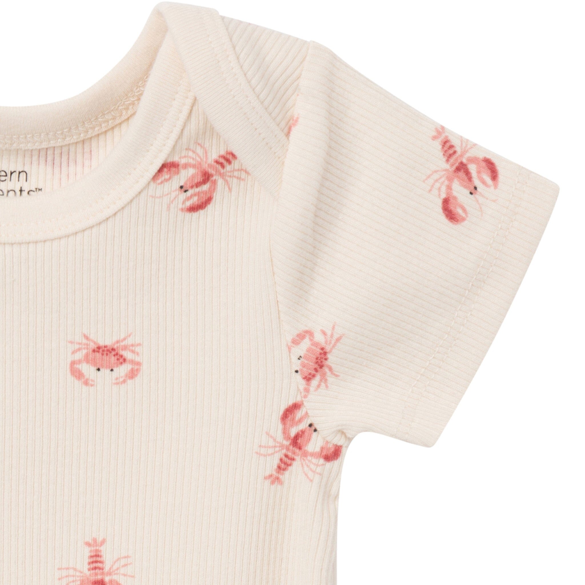 4-Piece Baby Neutral Beige Lobster Short Sleeve Bodysuits and Shorts Set - Image 6