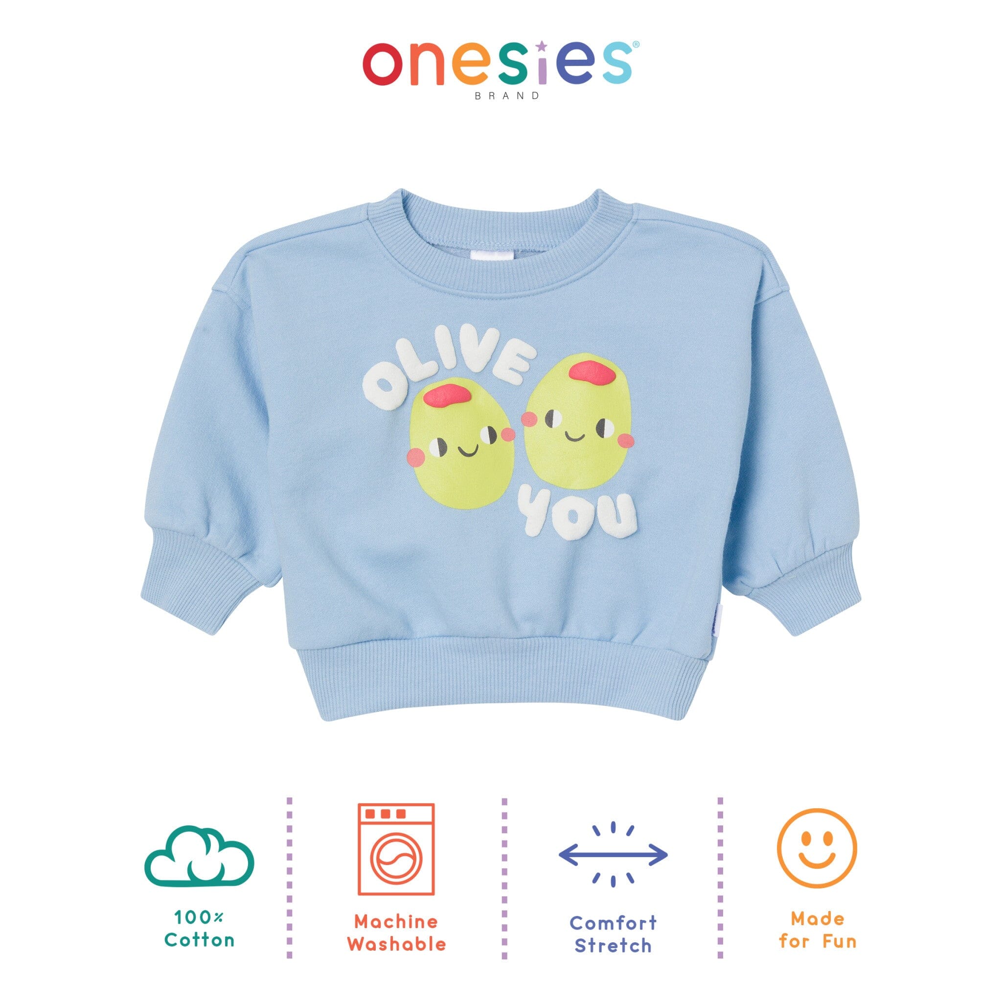 Baby Neutral Olive You Sweatshirt - Image 4