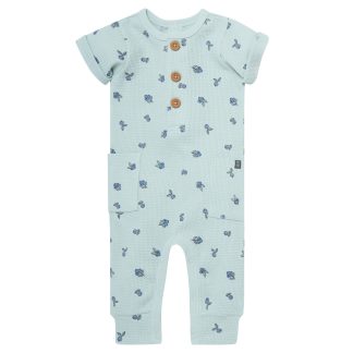 Baby Girls Light Sky Blueberry Short Sleeve Long Leg Romper
