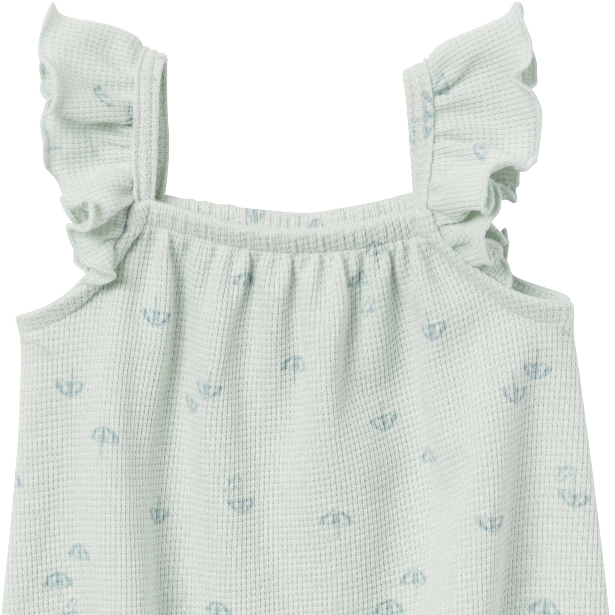 Baby Girls Light Sky Beach Umbrella Bubble Romper - Image 4