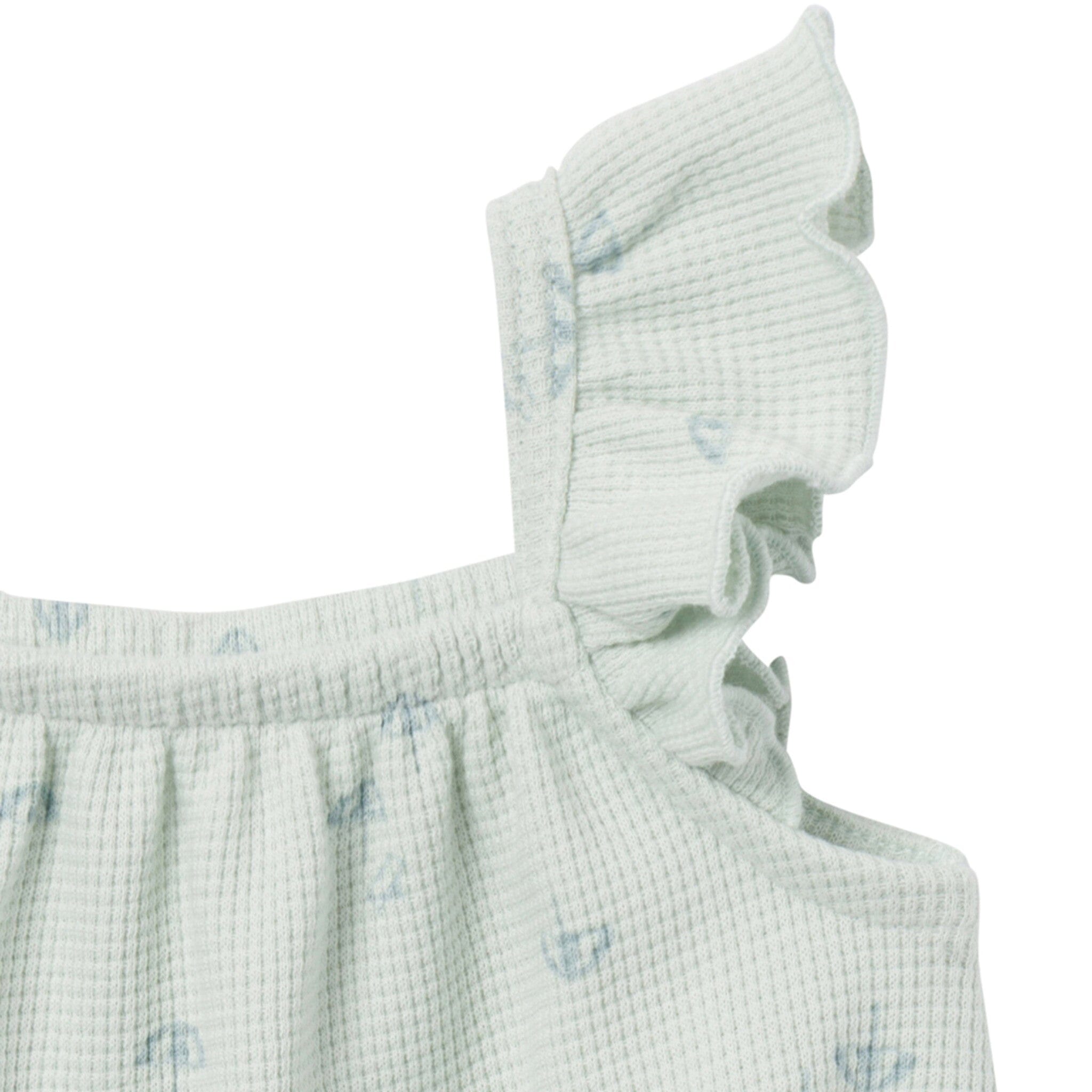 Baby Girls Light Sky Beach Umbrella Bubble Romper - Image 5