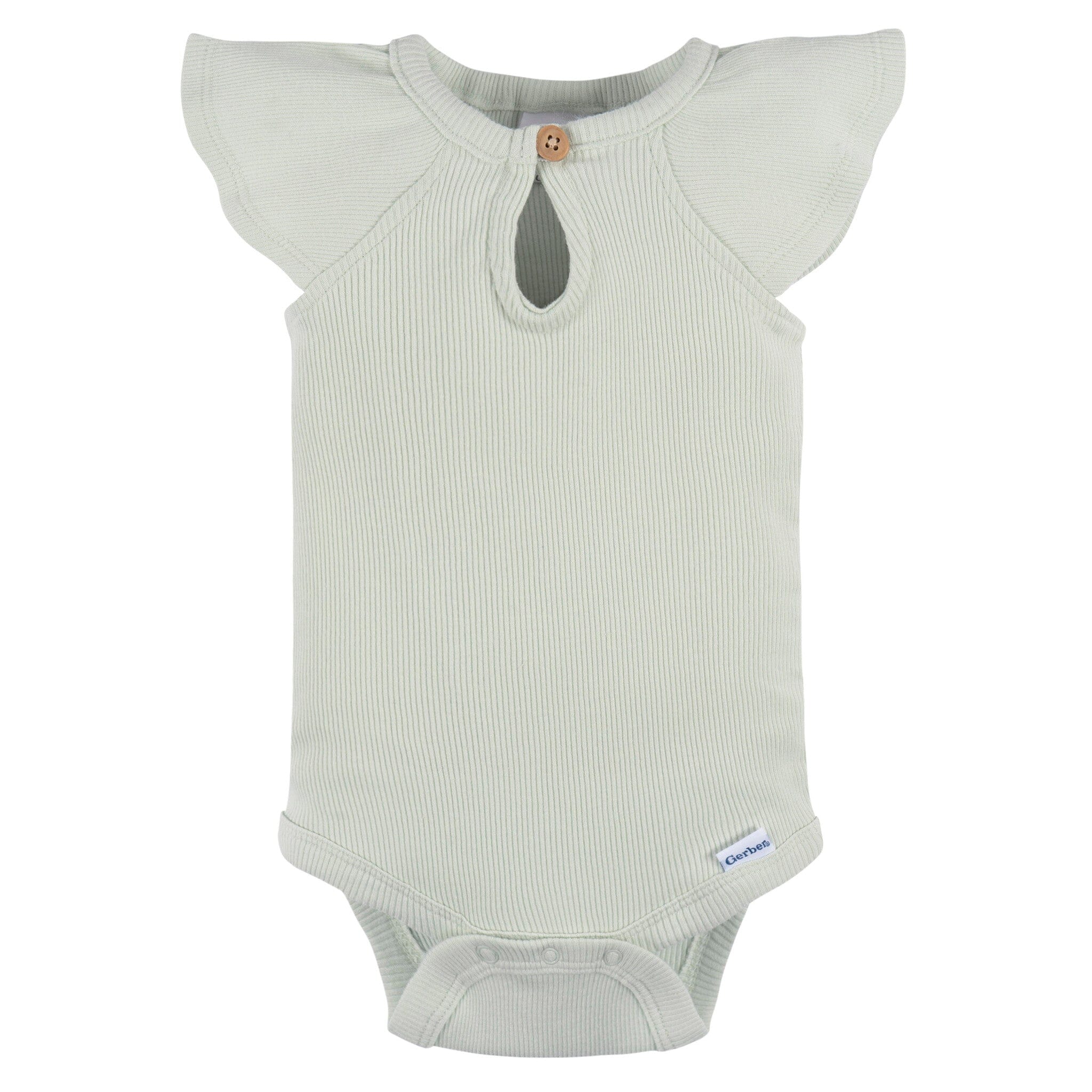 2-Piece Baby Girls Green Lily Bodysuit and Shorts Set - Image 4