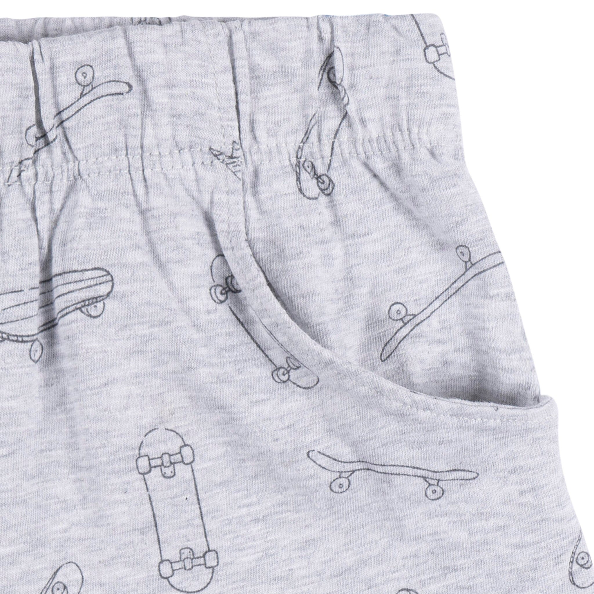 2-Piece Baby & Toddler Boys Heather Skateboard T-Shirt and Shorts Set - Image 7