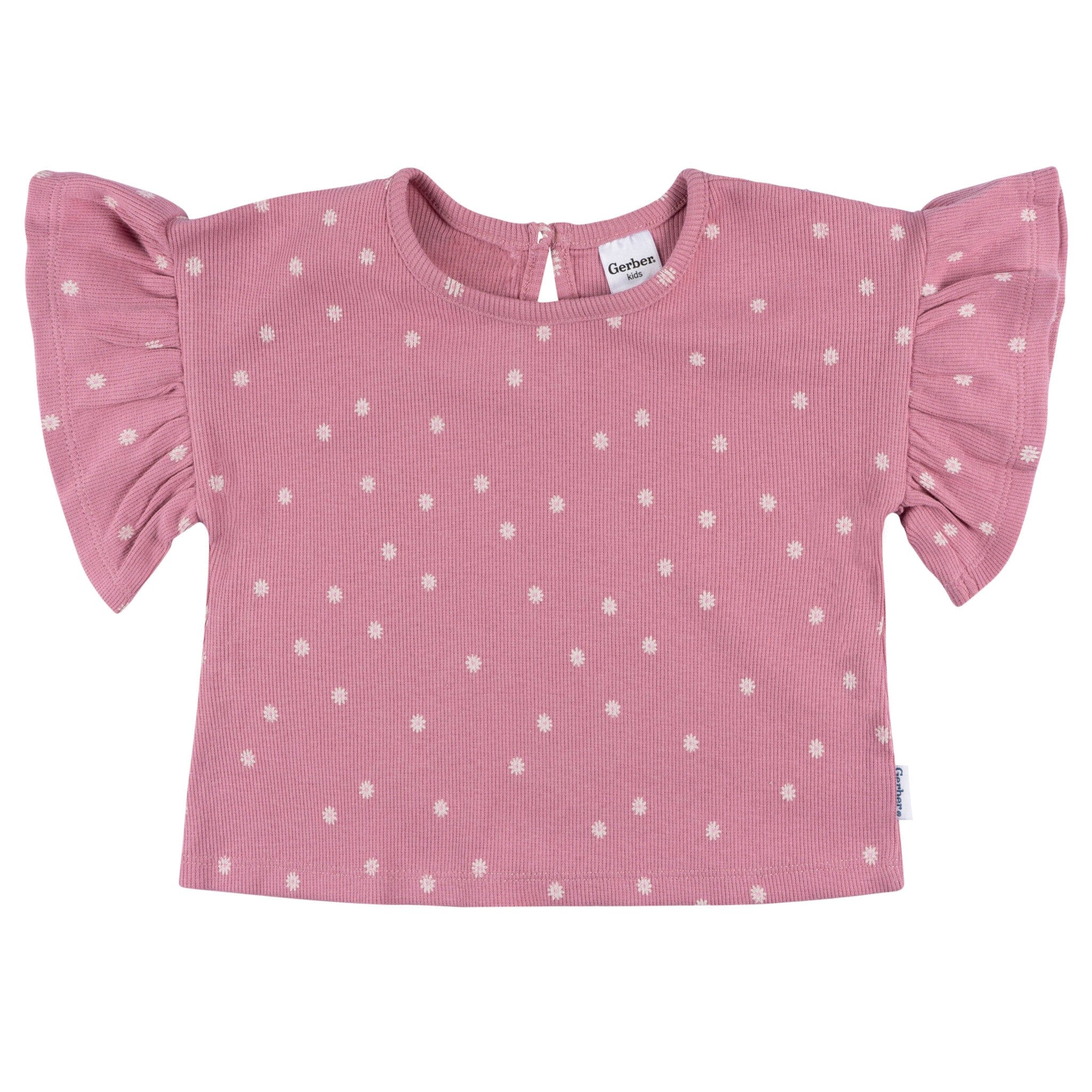 2-Piece Infant & Toddler Girls Pink Flower Shirt and Shorts Set - Image 2