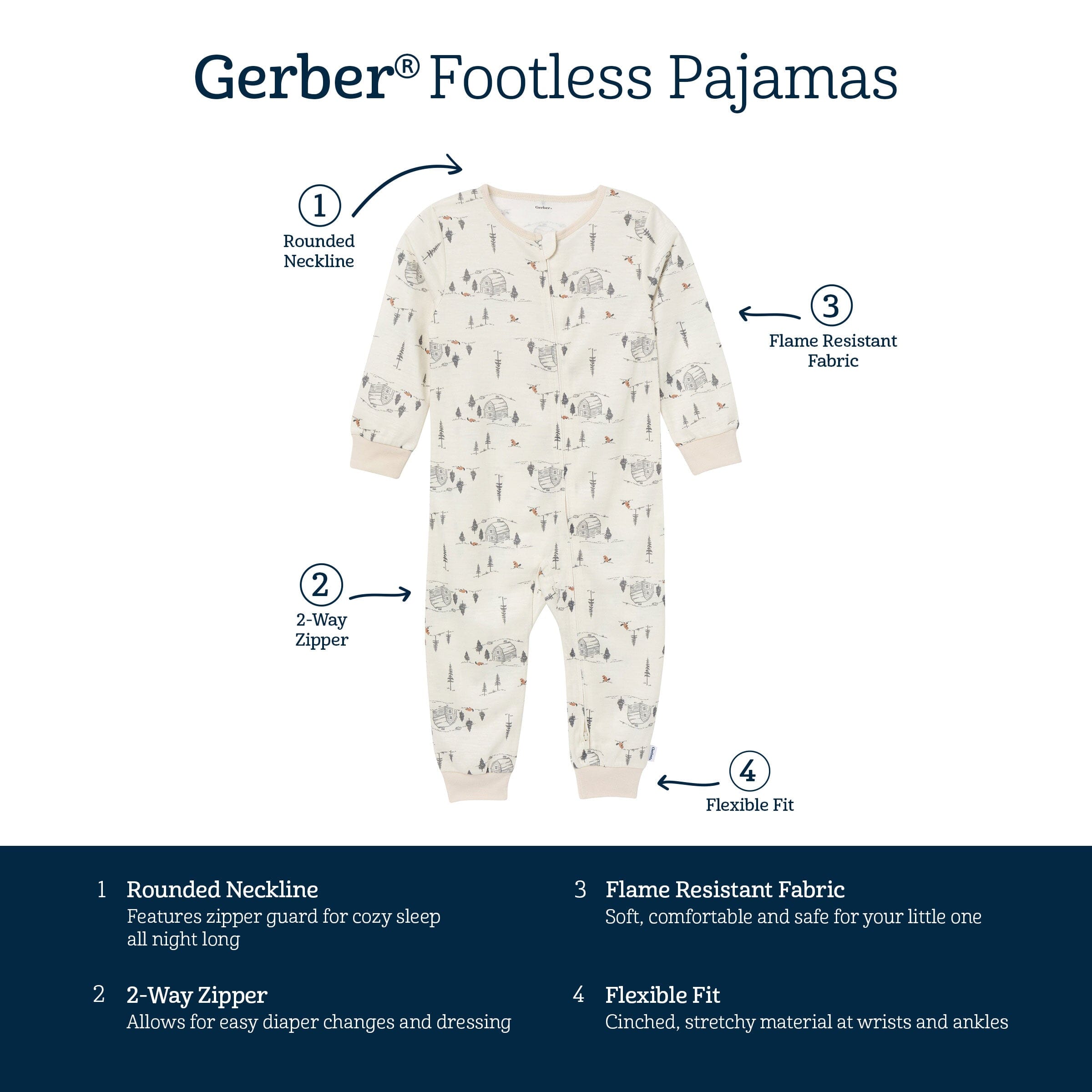 3-Pack Infant & Toddler Boys Outdoors Footless Pajamas - Image 8