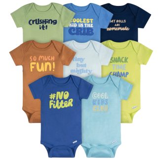 8-Pack Baby Boys Cool Kids Short Sleeve Onesies® Bodysuits