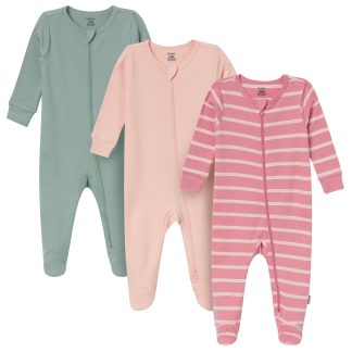 3-Pack Baby Girls Apricot, Rose & Sage Sleep 'N Play