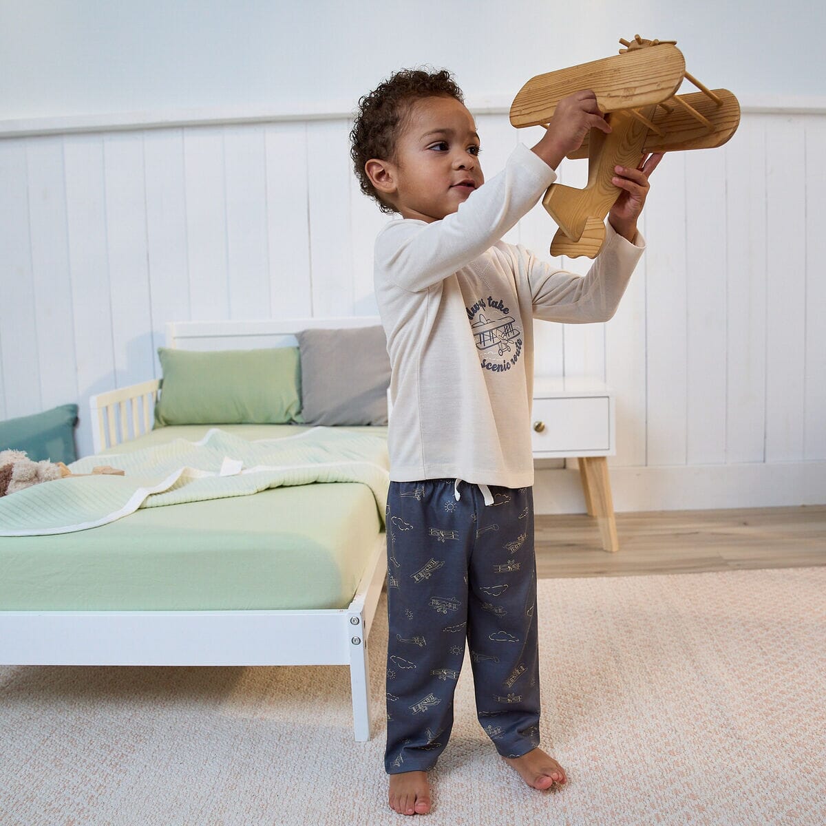 2-Piece Toddler Boys Airplane Pajama Set - Image 3