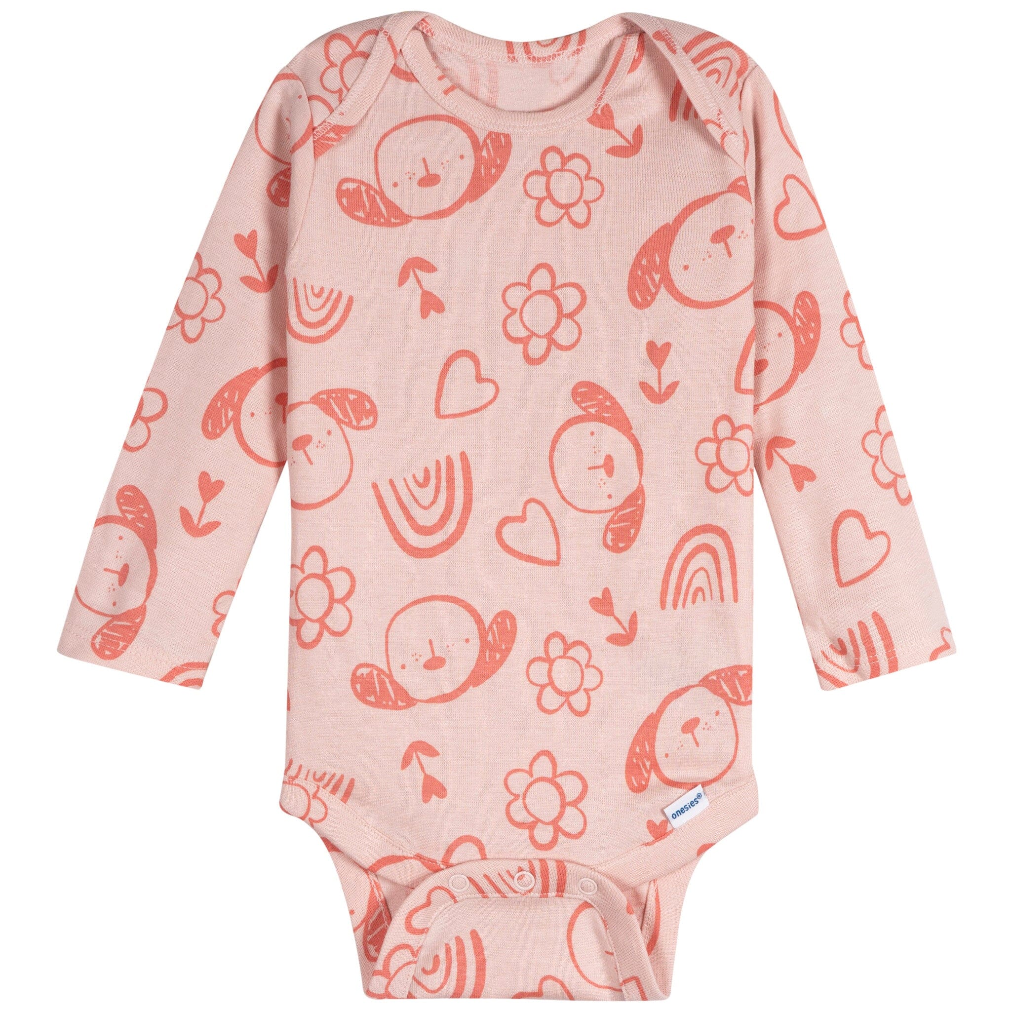 6-Pack Baby Girls Puppies Long Sleeve Onesies® Bodysuits - Image 7