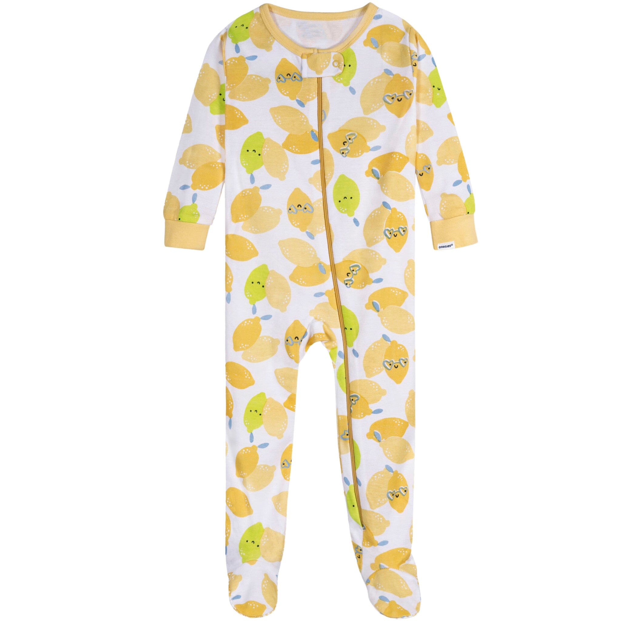 4-Pack Baby Girls Lemons Snug Fit Footed Pajamas - Image 6