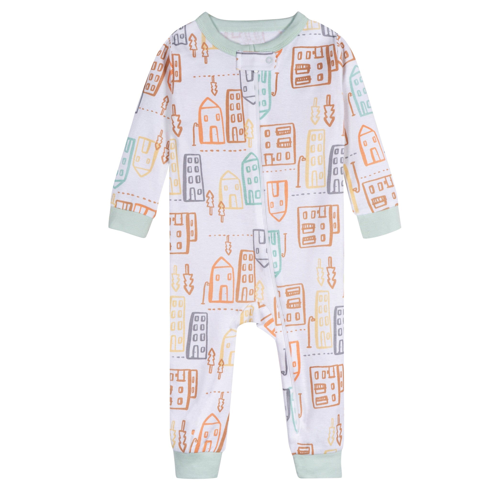 3-Pack Baby Neutral City Sunset Footless Pajamas - Image 4