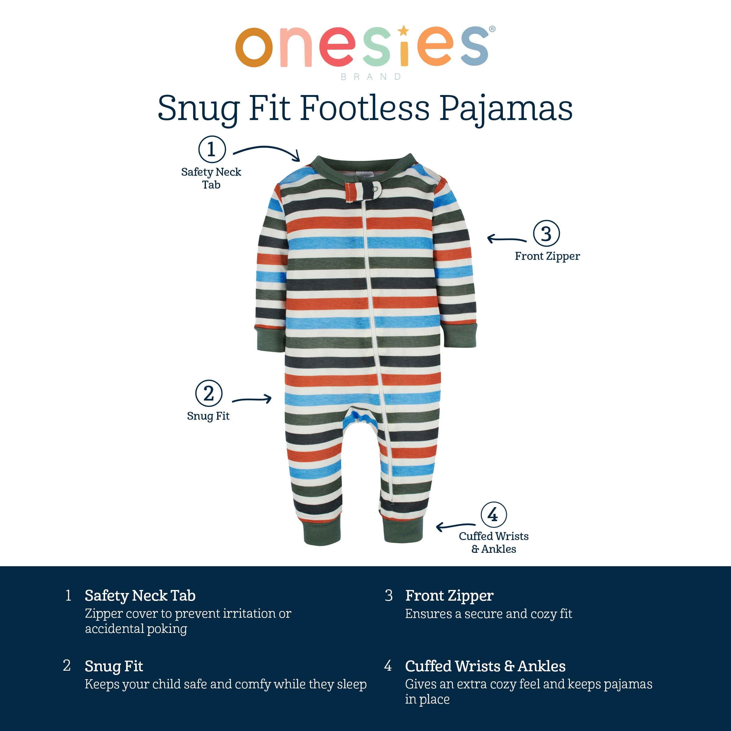 3-Pack Baby Girls Lemons Footless Pajamas - Image 10