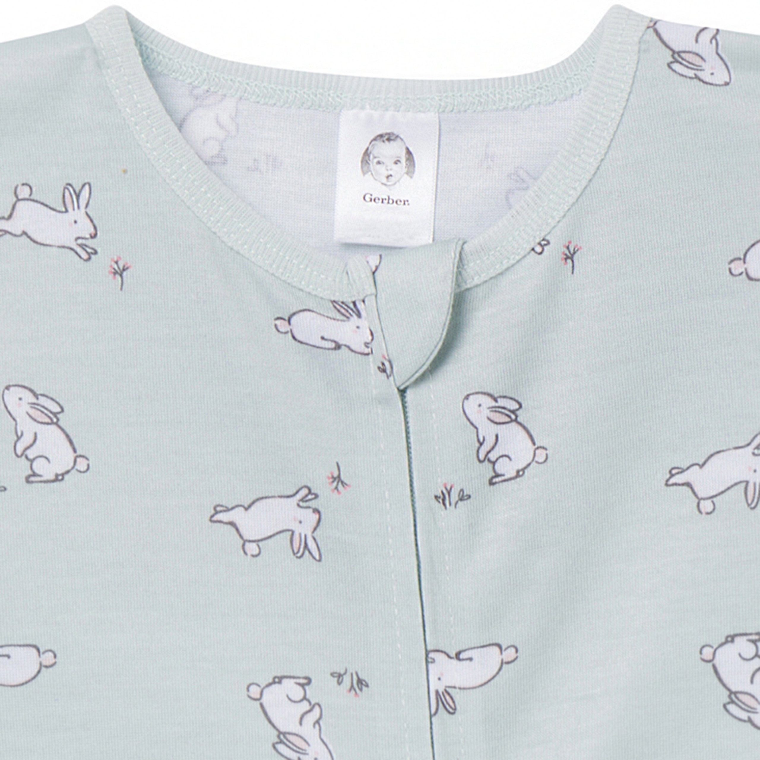 3-Pack Infant & Toddler Girls Bunnies Footless Pajamas - Image 5