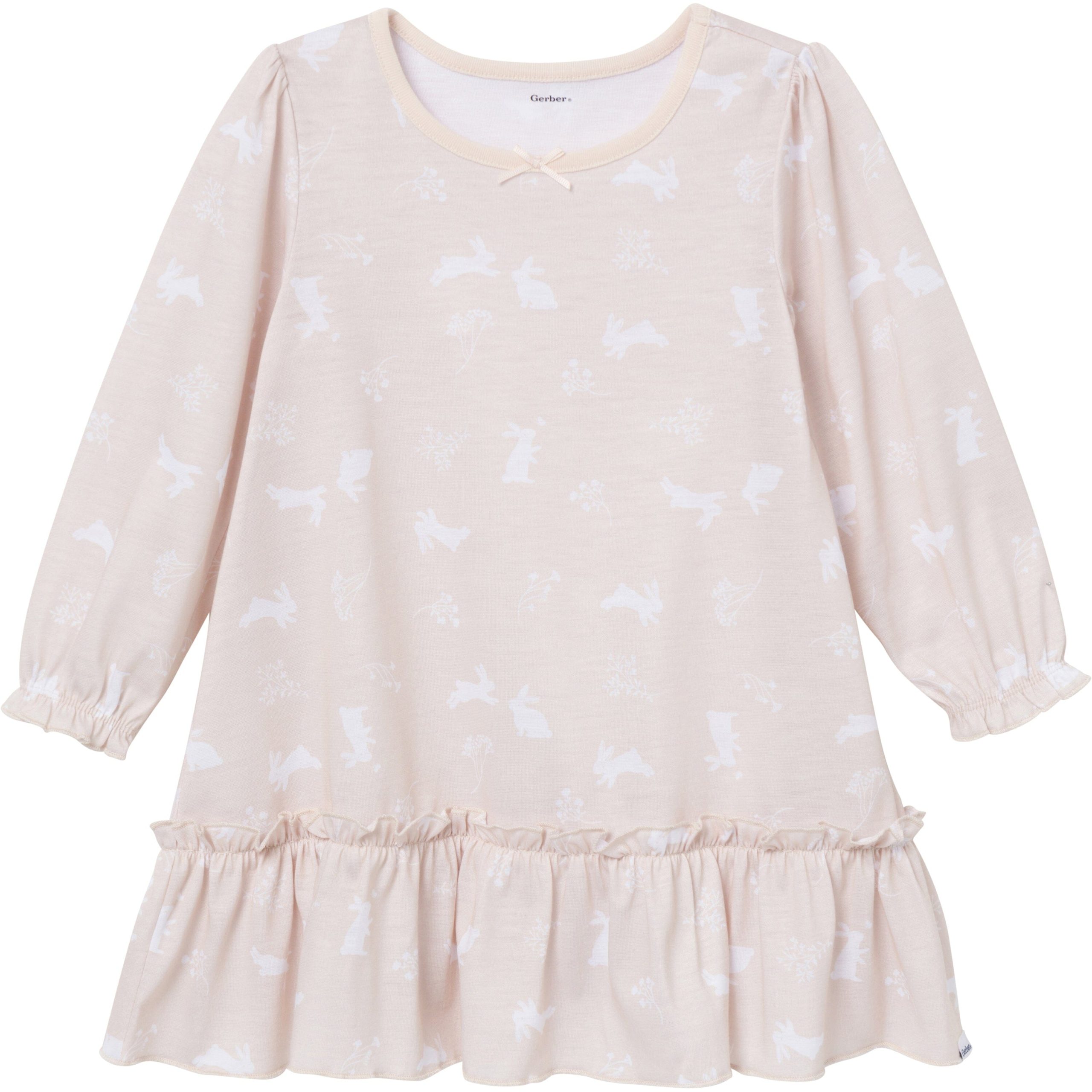 2-Pack Toddler Girls Bunny Long Sleeve Nightgowns - Image 4