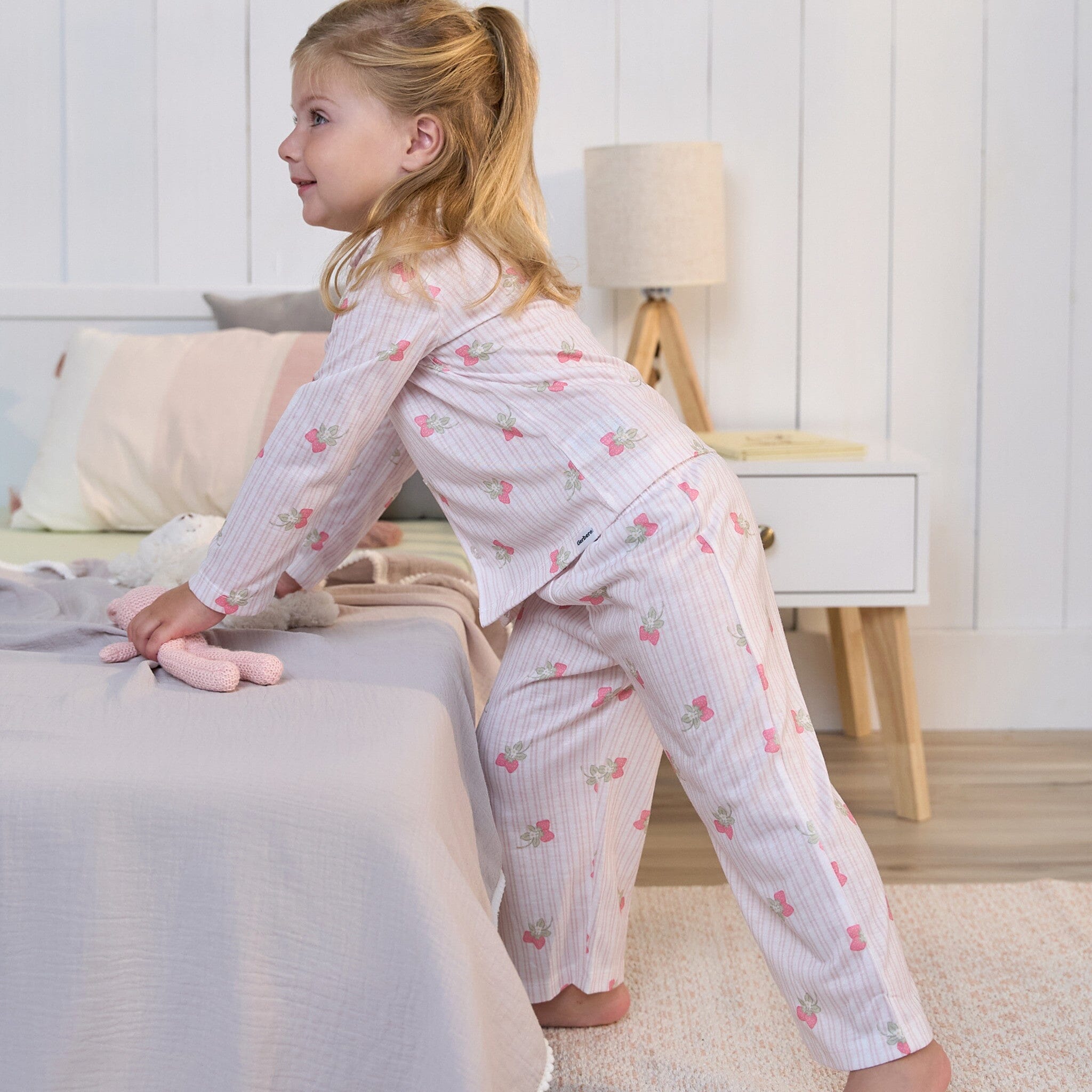 2-Piece Infant & Toddler Girls Berries Button Up Pajama Set - Image 2