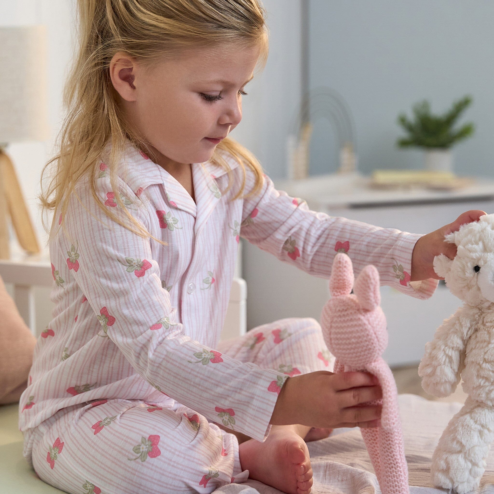 2-Piece Infant & Toddler Girls Berries Button Up Pajama Set - Image 4