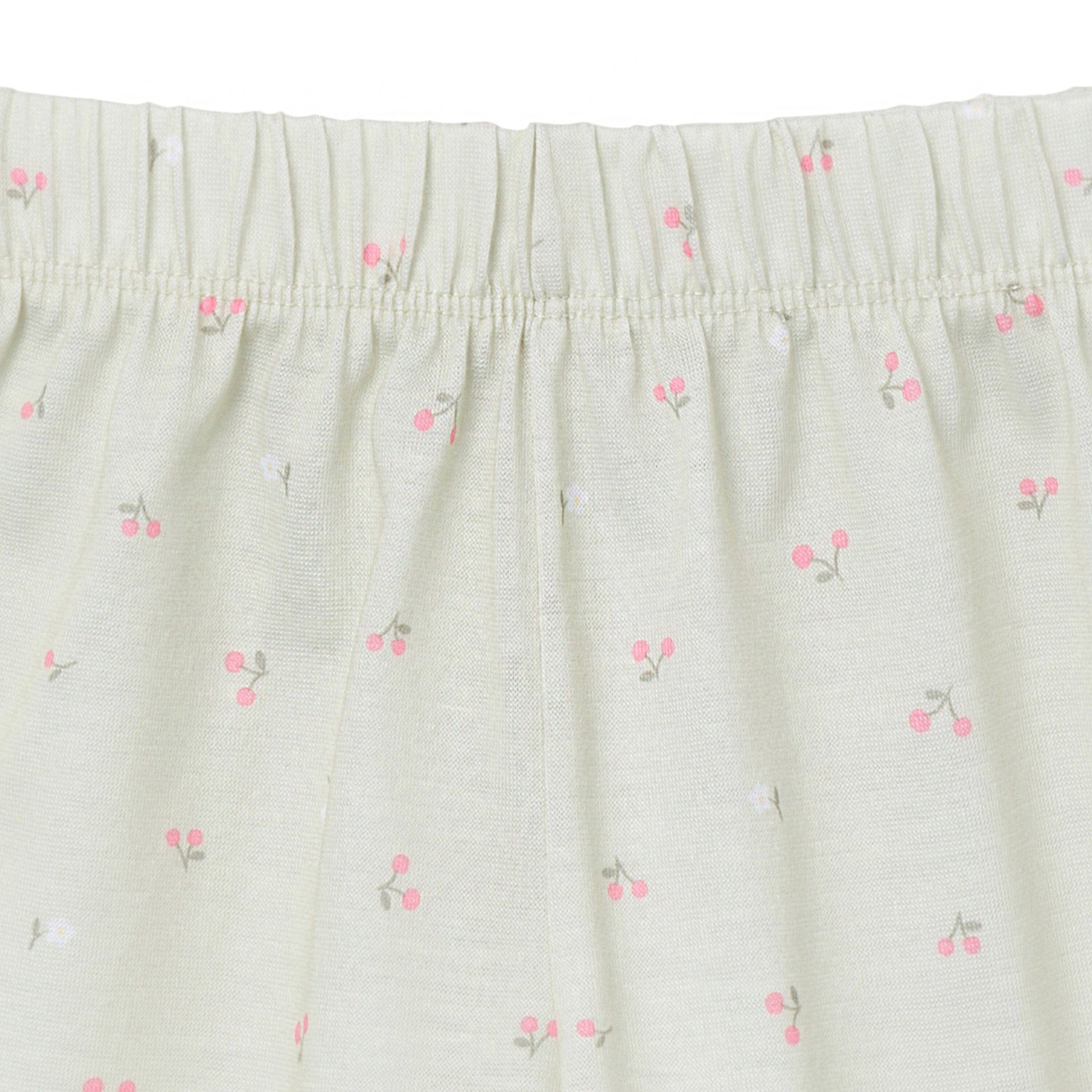 2-Piece Infant & Toddler Girls Cherries Button Up Pajama Shorts Set - Image 9