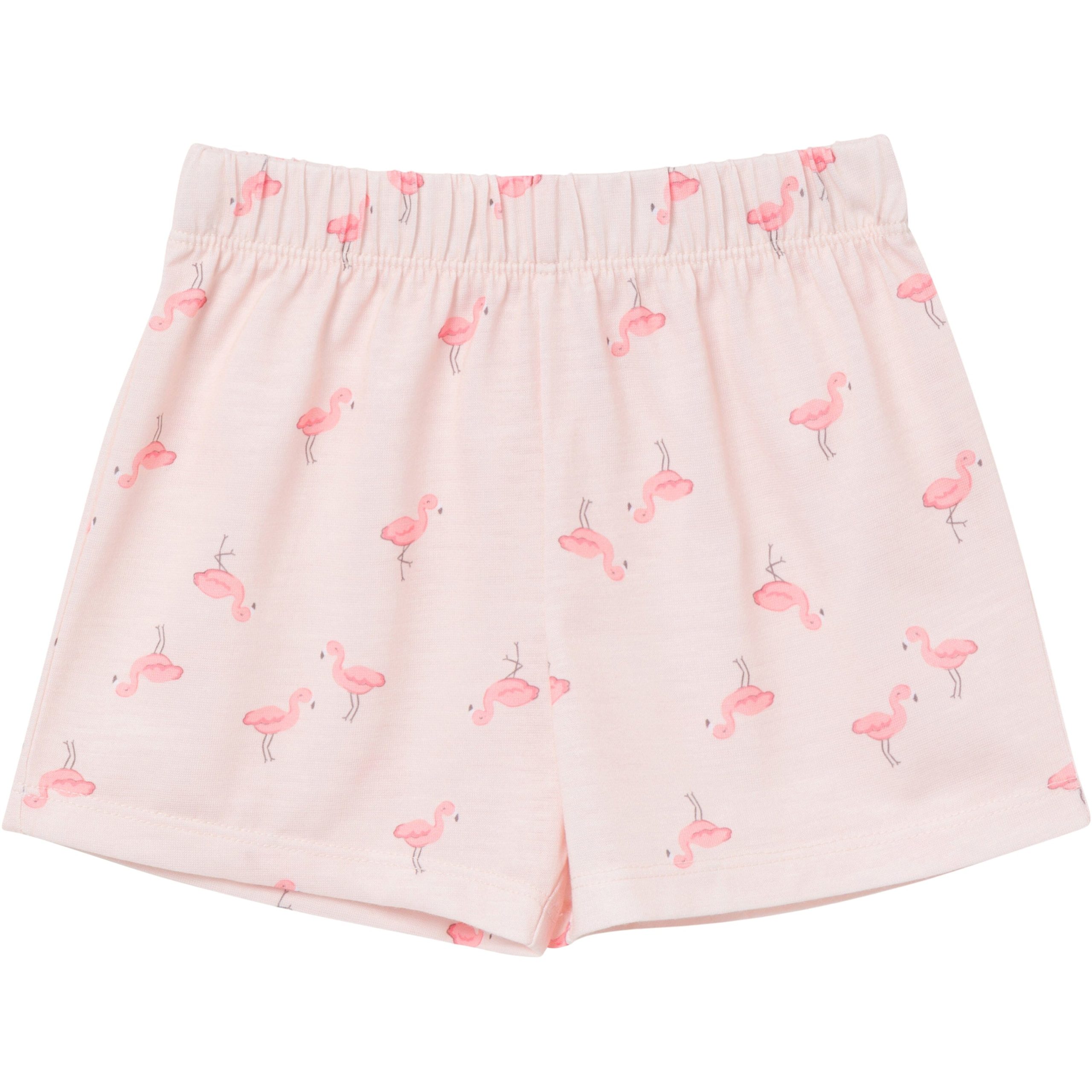 2-Piece Infant & Toddler Girls Flamingoes Button Up Pajama Shorts Set - Image 5