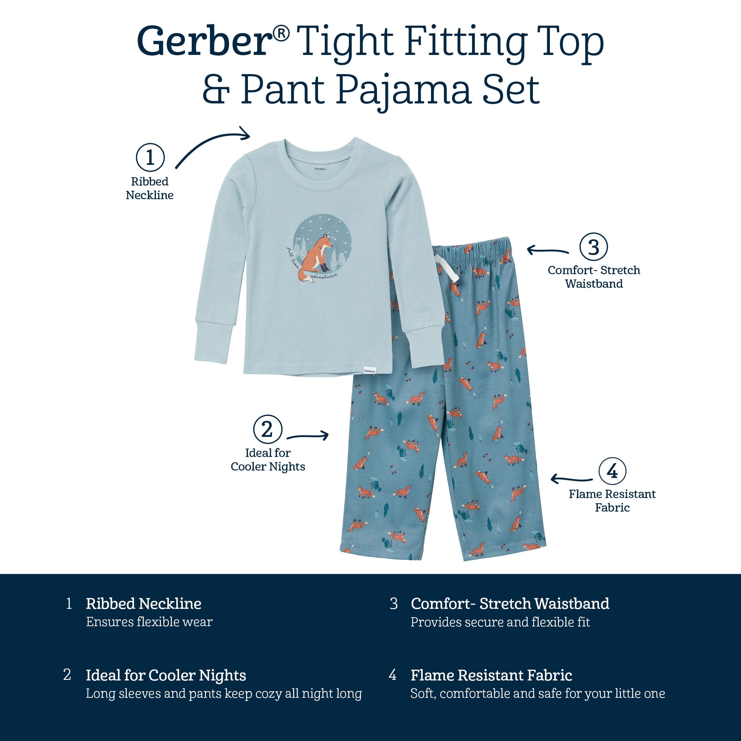 2-Piece Infant & Toddler Boys Fox Pajama Set - Image 6