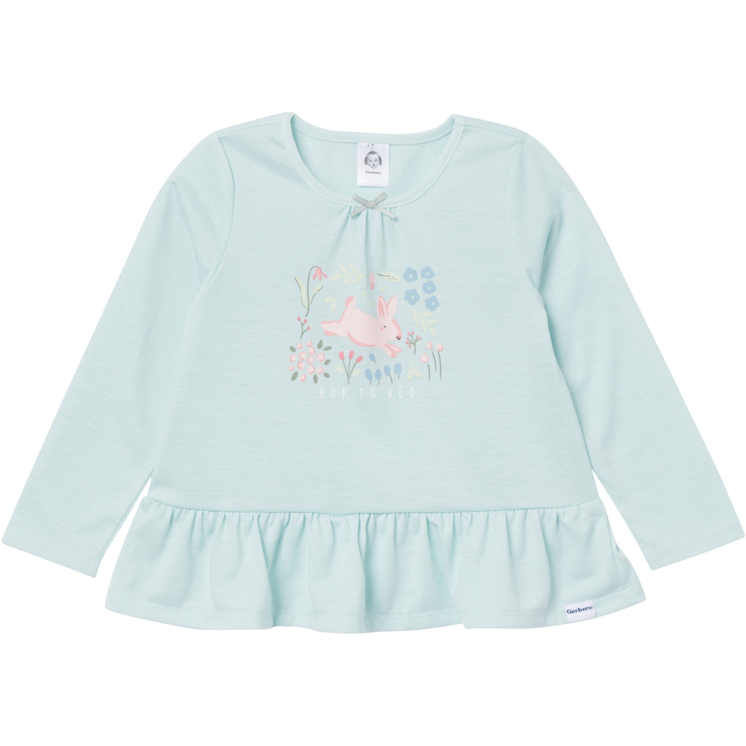 2-Piece Toddler Girls Bunny Peplum Pajama Set - Image 5