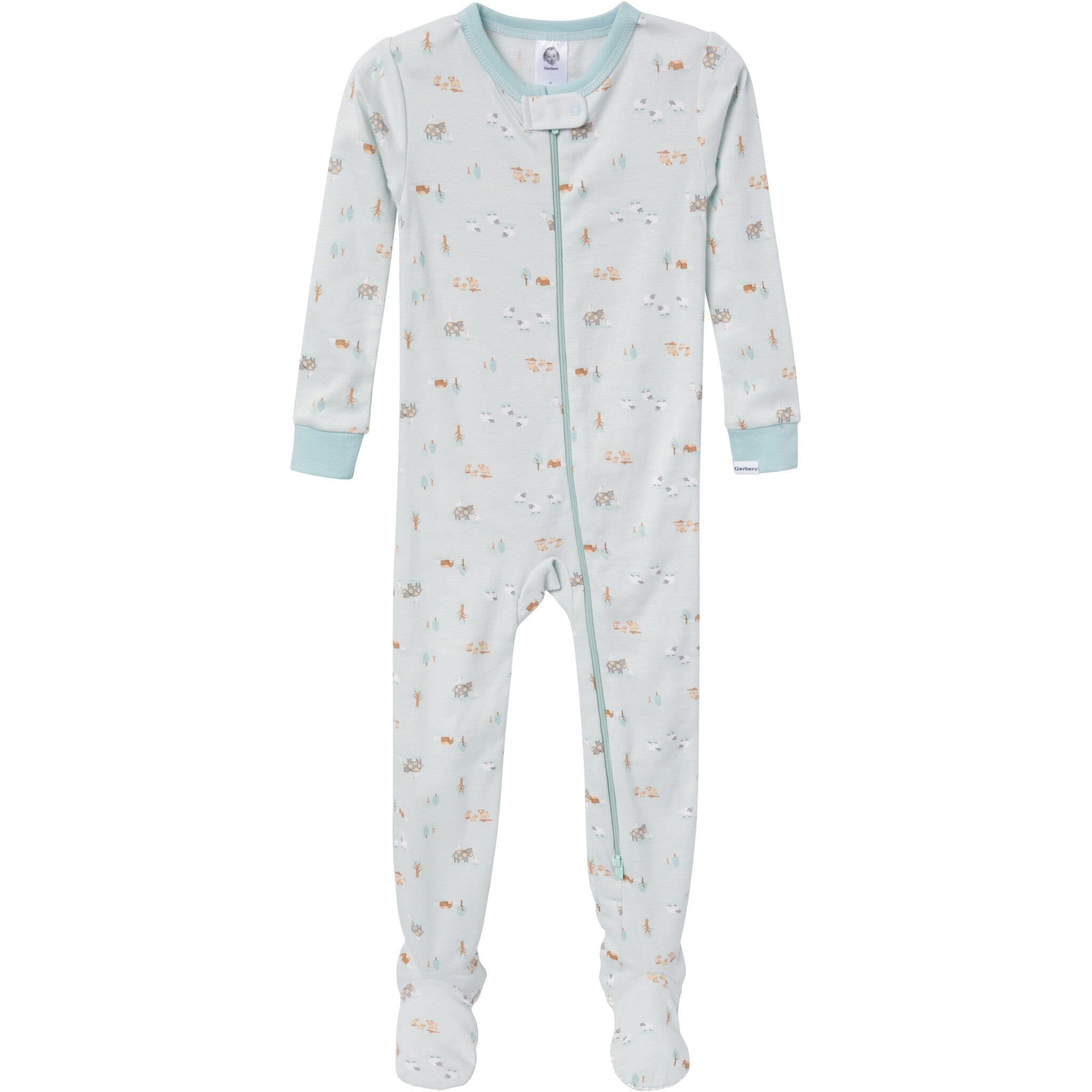 2-Pack Baby & Toddler Neutral Farm Snug Fit Footed Pajamas - Image 2