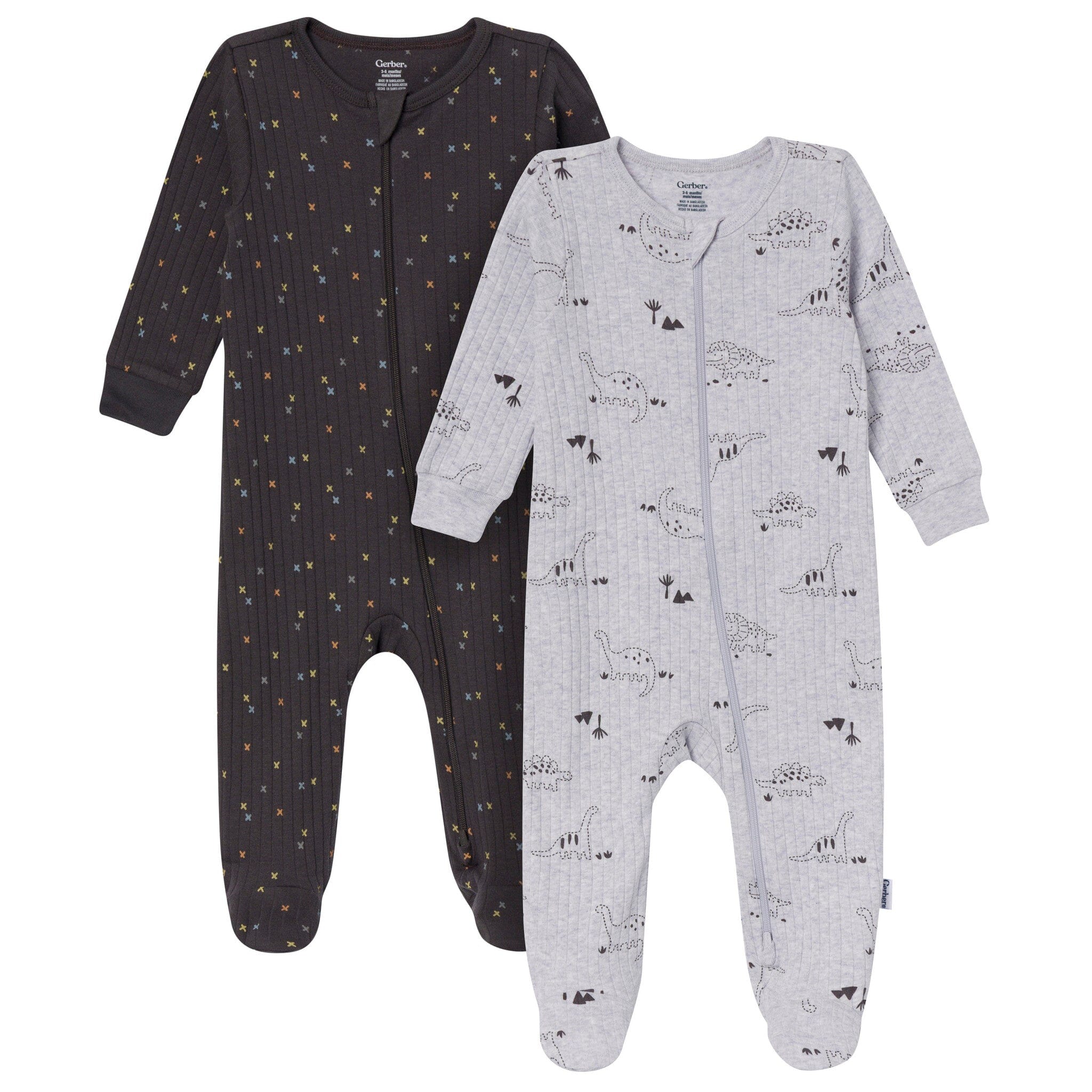 2-Pack Baby Boys Gray Dinos Sleep 'N Play