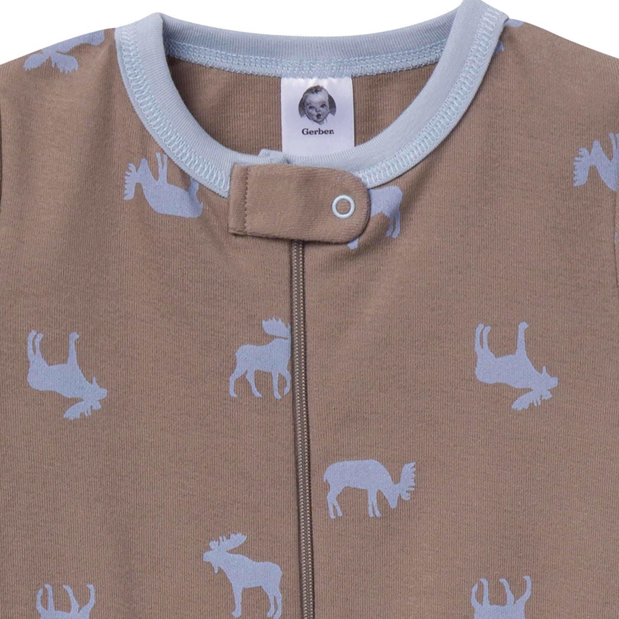 3-Pack Baby & Toddler Neutral Moose & Trees Snug Fit Footless Pajamas - Image 3