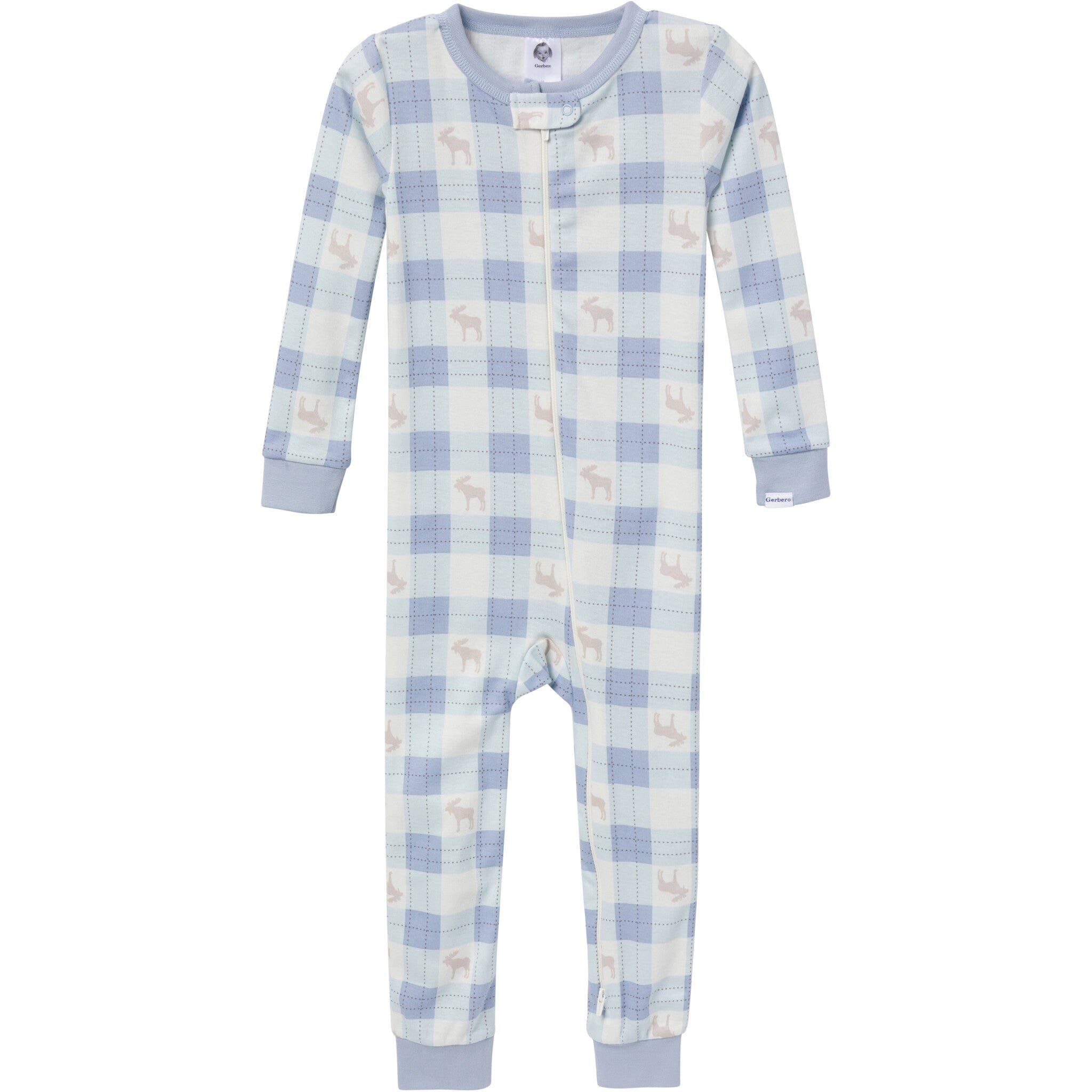 3-Pack Baby & Toddler Neutral Moose & Trees Snug Fit Footless Pajamas - Image 5
