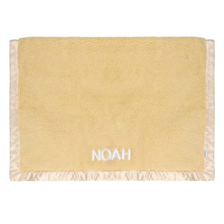 Embroidered Geo Trim Plush Blanket